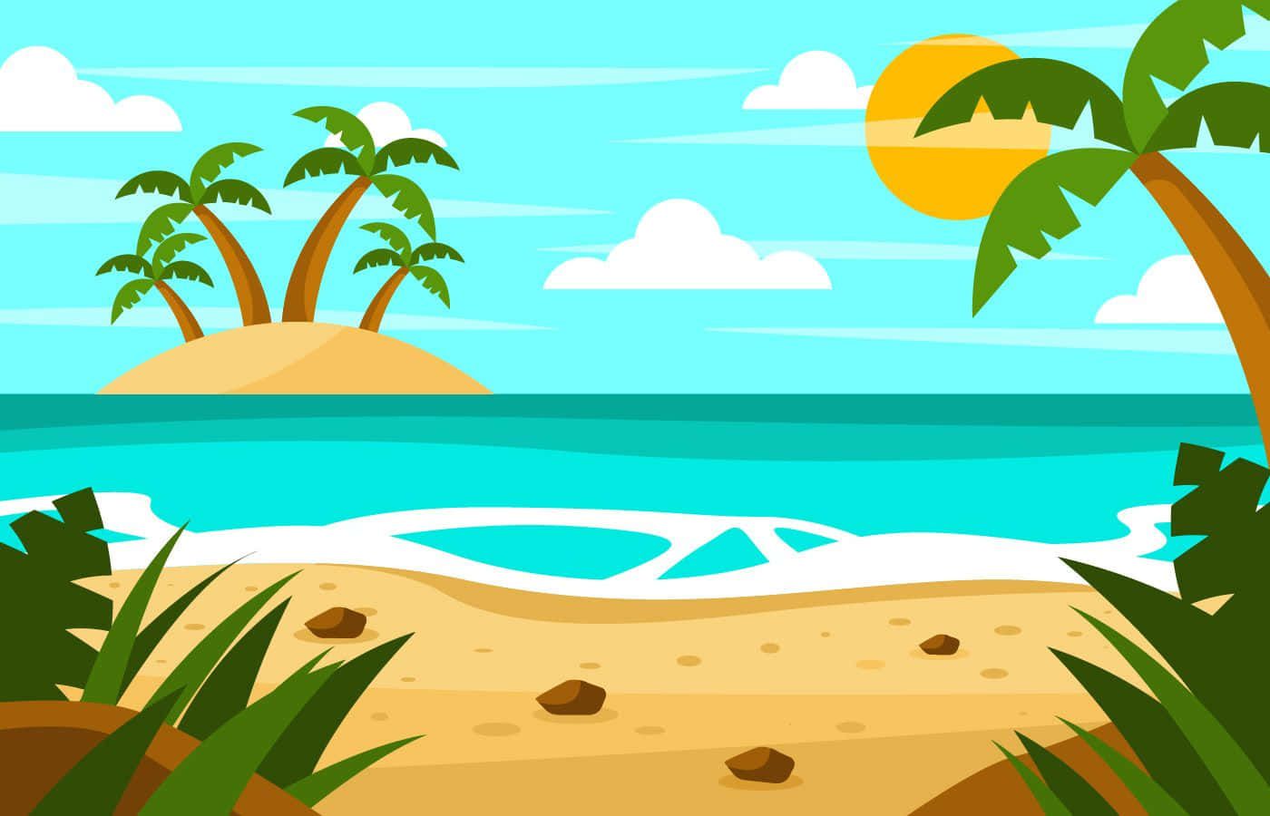 1400x900 Download Have Fun Under the Sun at Cartoon Beach! Background