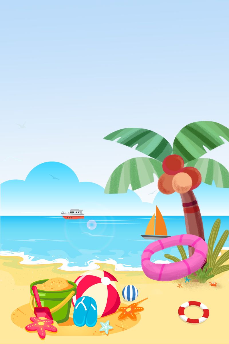 800x1199 Blue Sky Sea Island Vacation Background Background. PSD Free Download