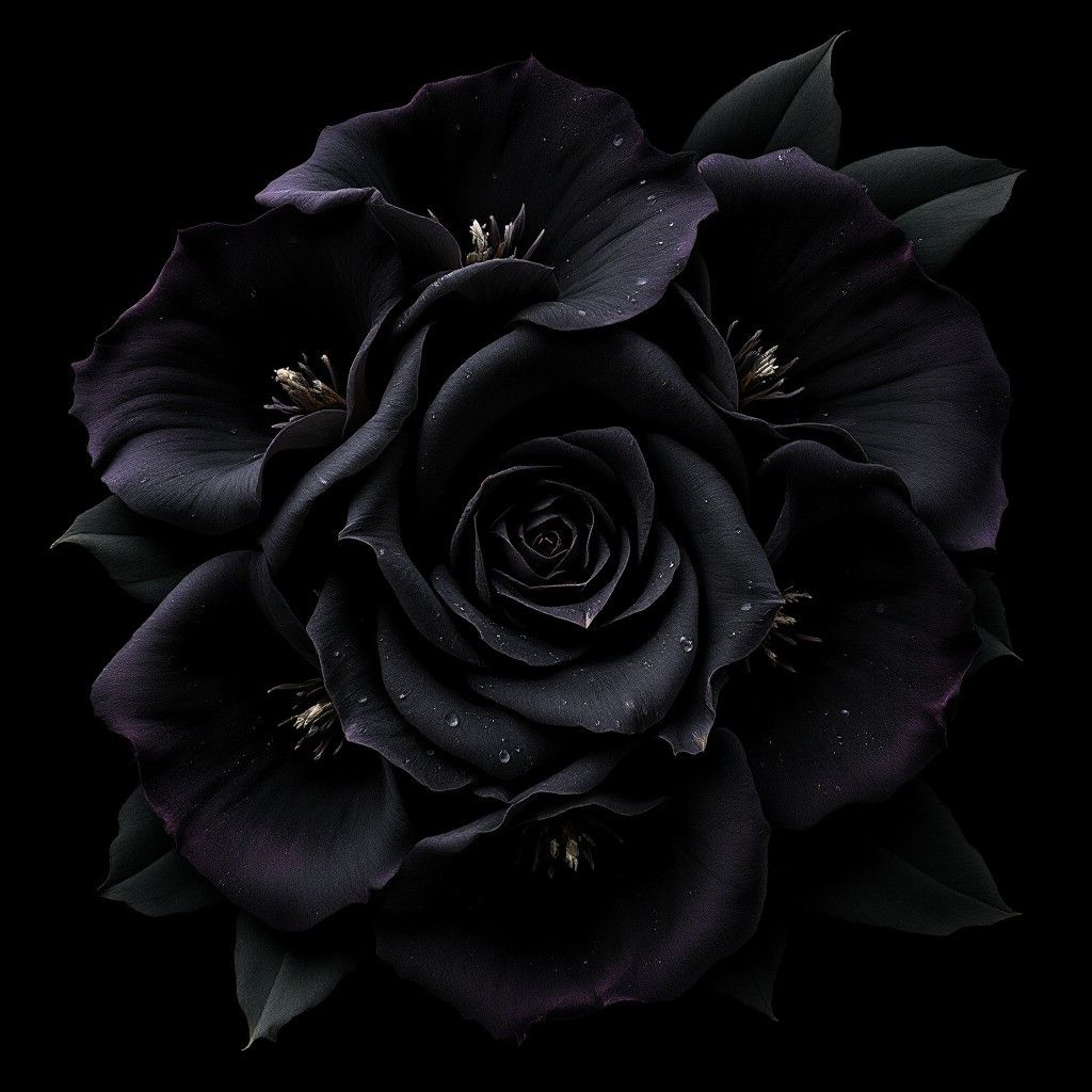 1024x1024 Download Dark Floral Mystery Image, Black, Gothic