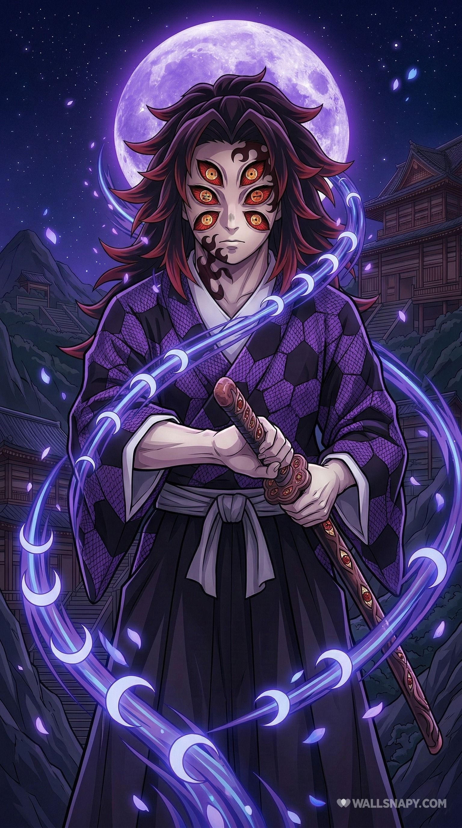 1536x2752 Kokushibo moon breathing demon slayer portrait 4k wallpaper