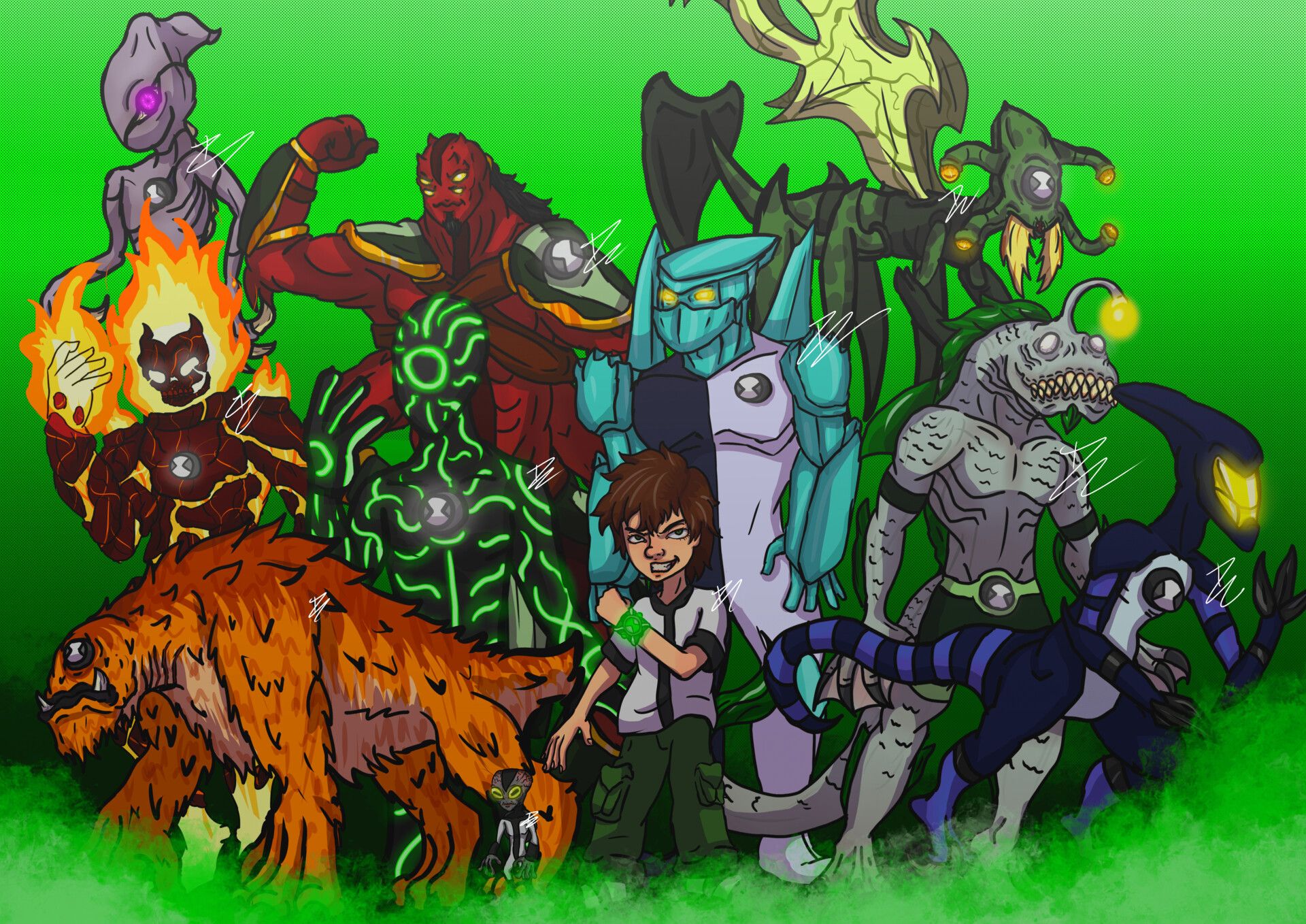 1920x1358 Ben 10 Original Aliens