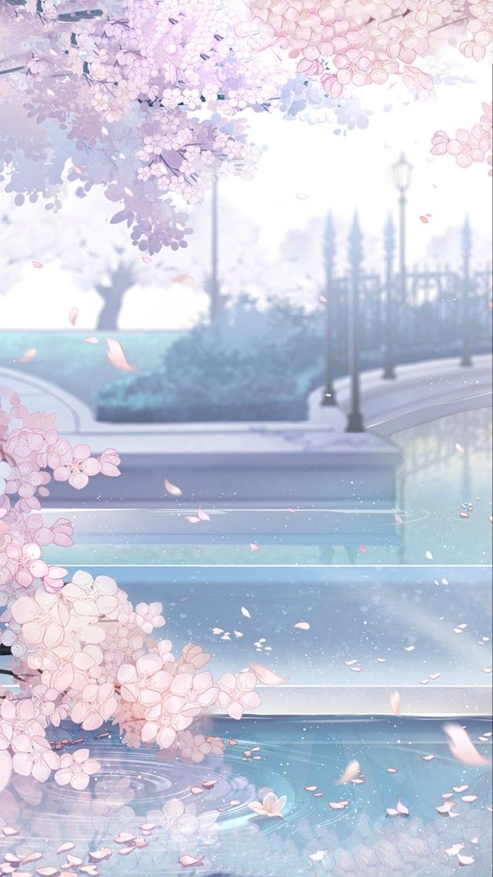 720x1280 Cherry blossom anime background. Pastel cherry blossom scenery, Anime sakura background, Anime scenery wallpaper