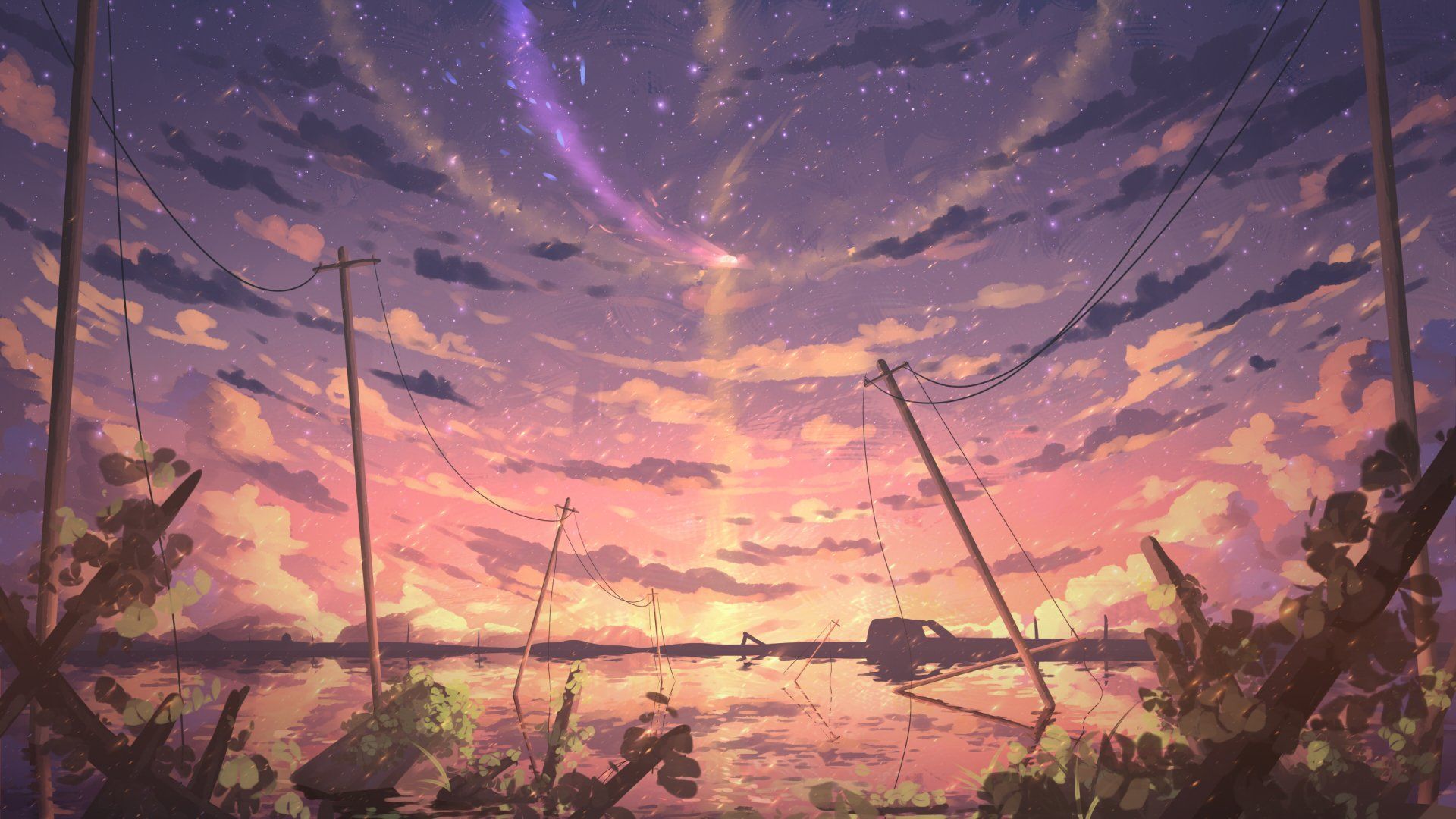 1920x1080 Anime Sunset Sky HD Wallpaper by 翌风x1620