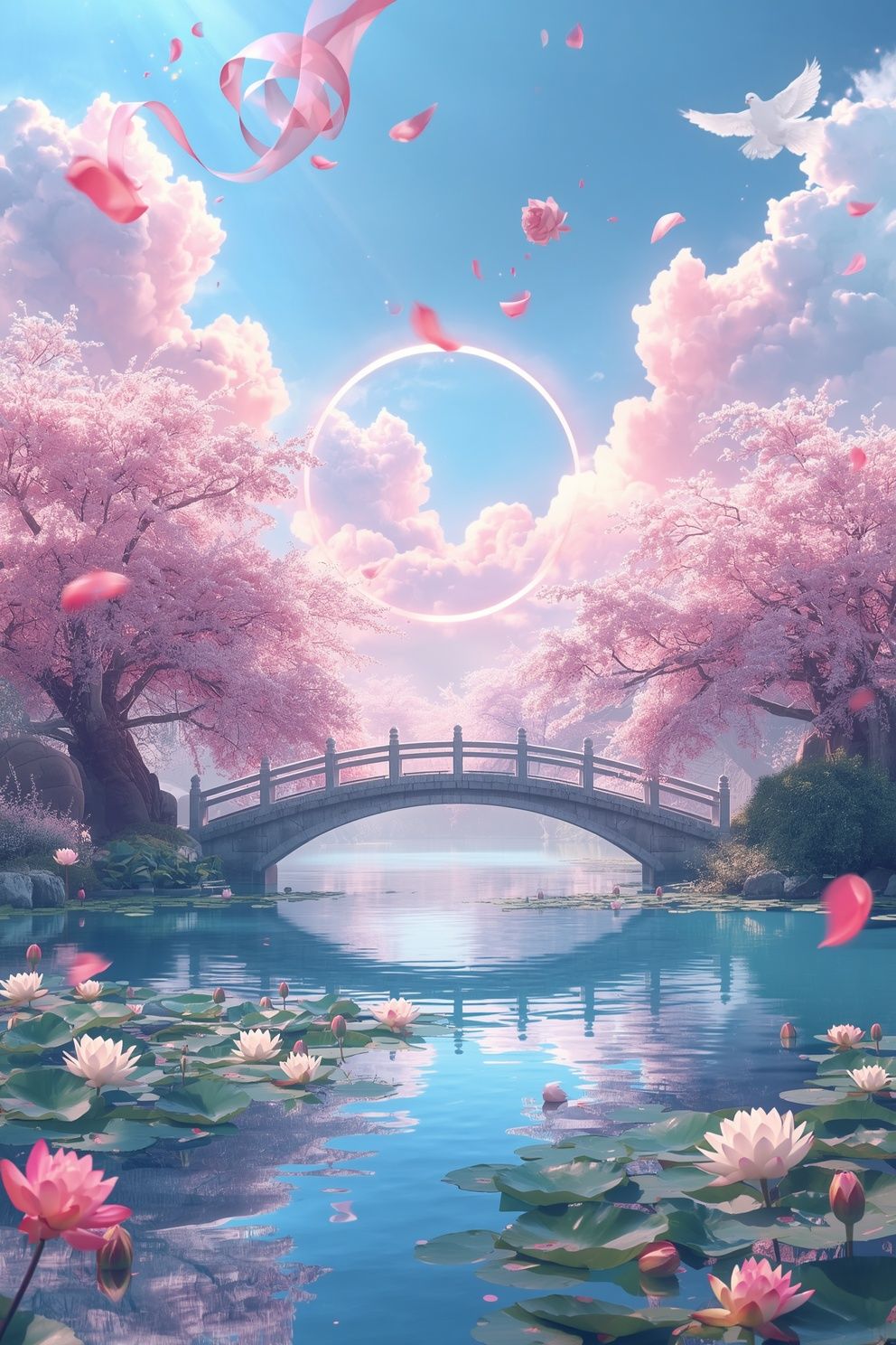 992x1488 dreamy fantasy paradise background ultra high