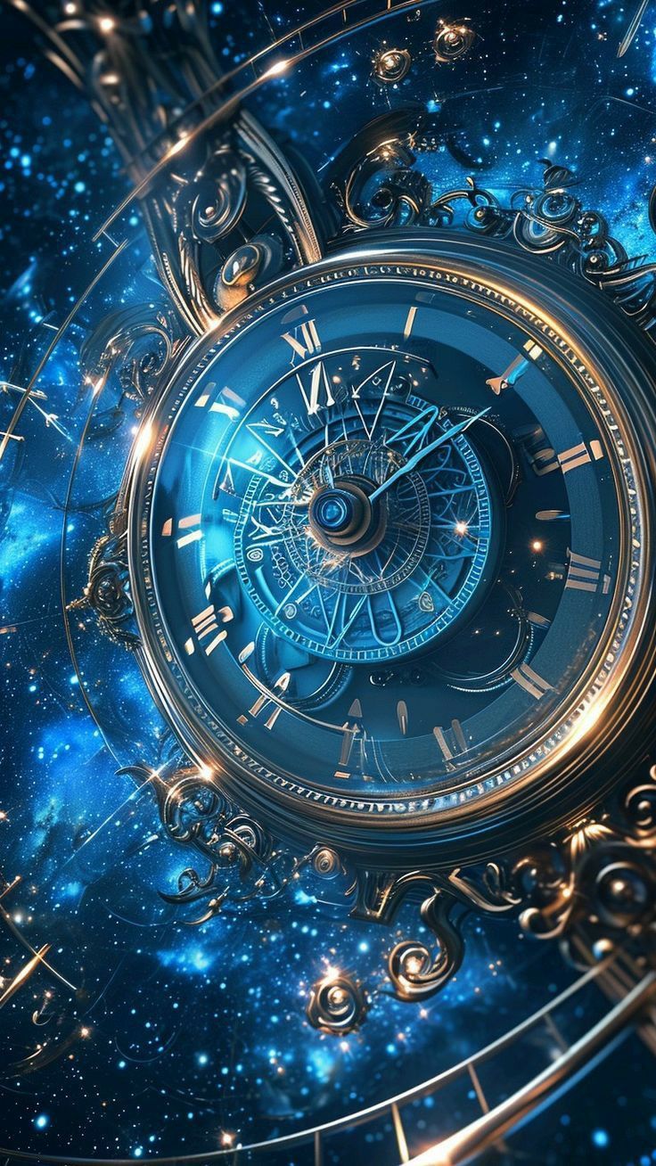 736x1308 Steampunk Clock Wallpaper. Blue clock background, Cool clock background, Clock background aesthetic