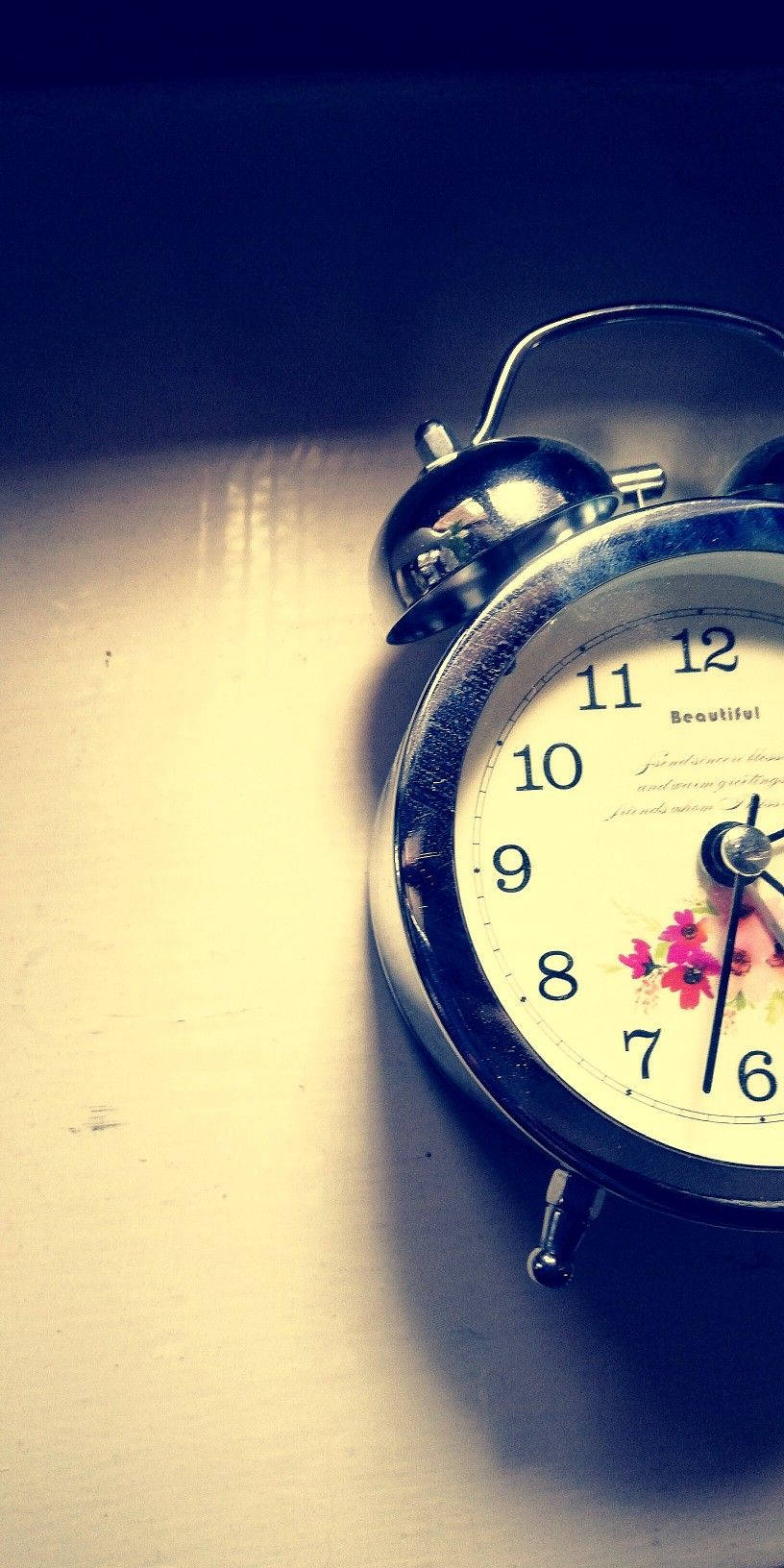 816x1632 Download Alarm Clock Flower Design Wallpaper
