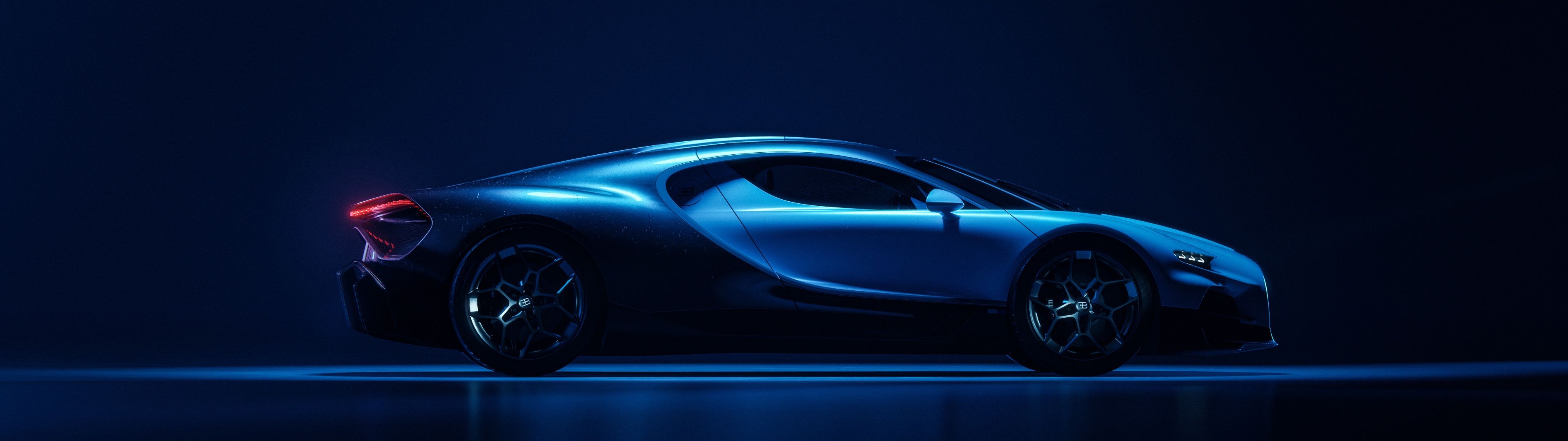 3840x1080 Bugatti Tourbillon Wallpaper 4K, Blue aesthetic, Futuristic
