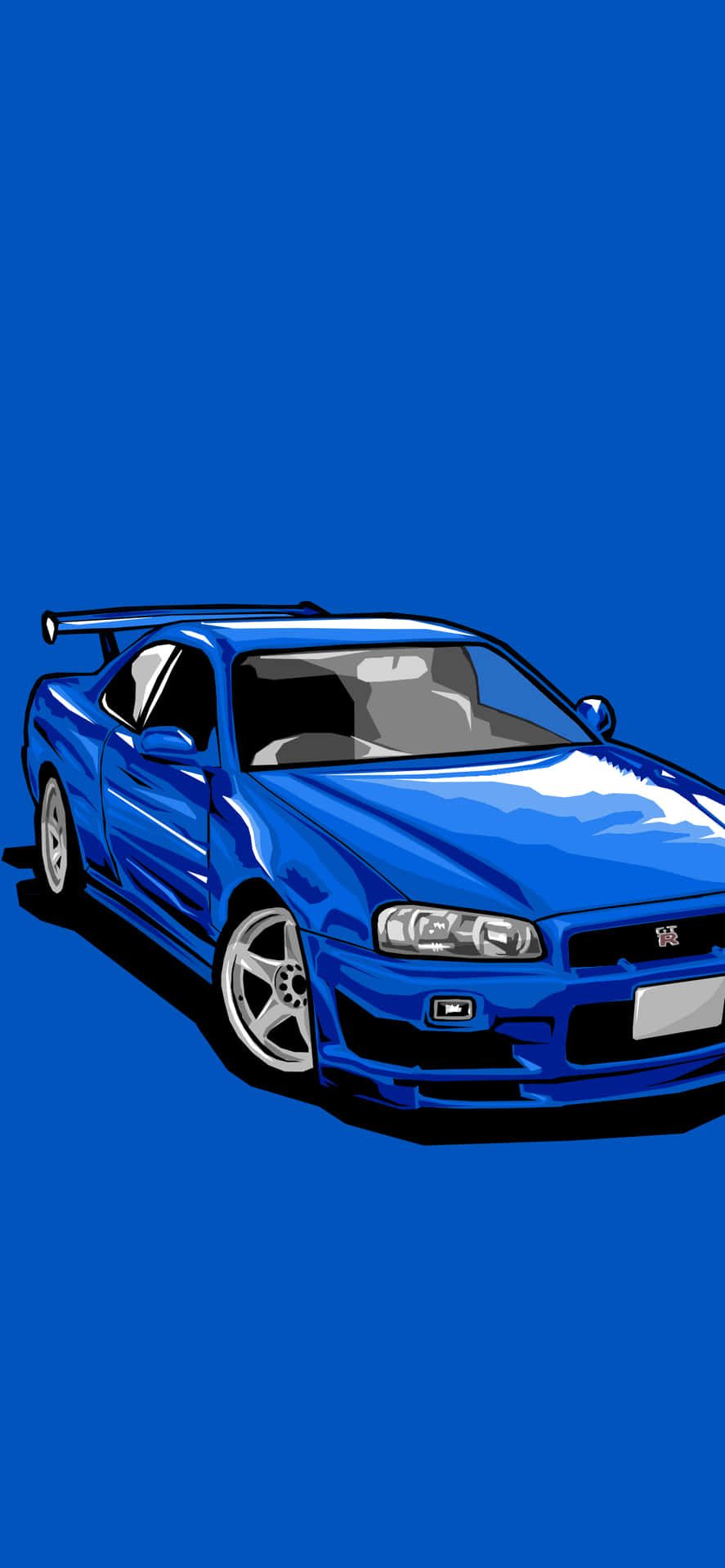 887x1920 Blue Car Phone Wallpaper