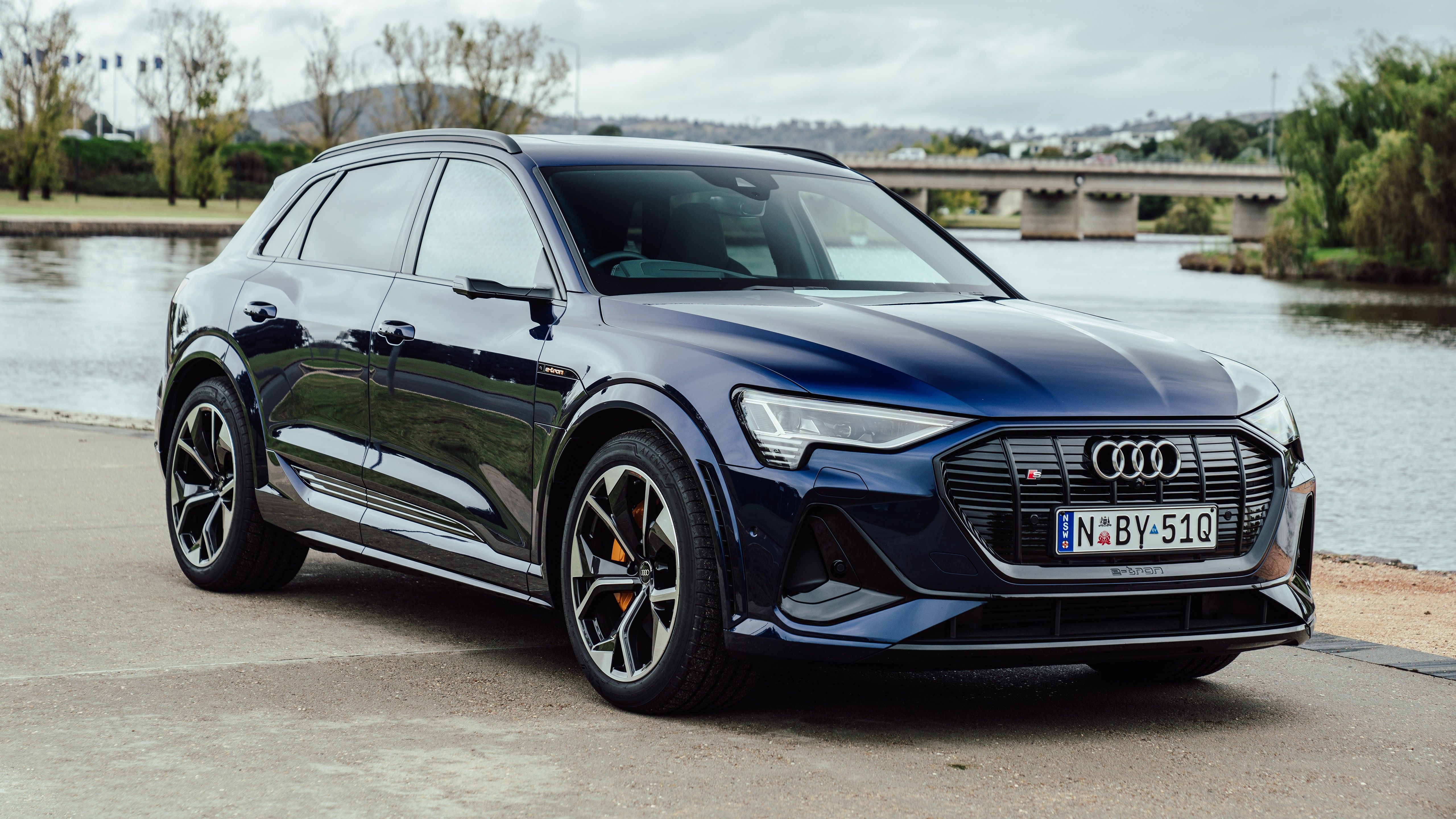 5120x2880 Audi E Tron S 2022 Dark Blue Car 4K 5K HD Cars Wallpaper