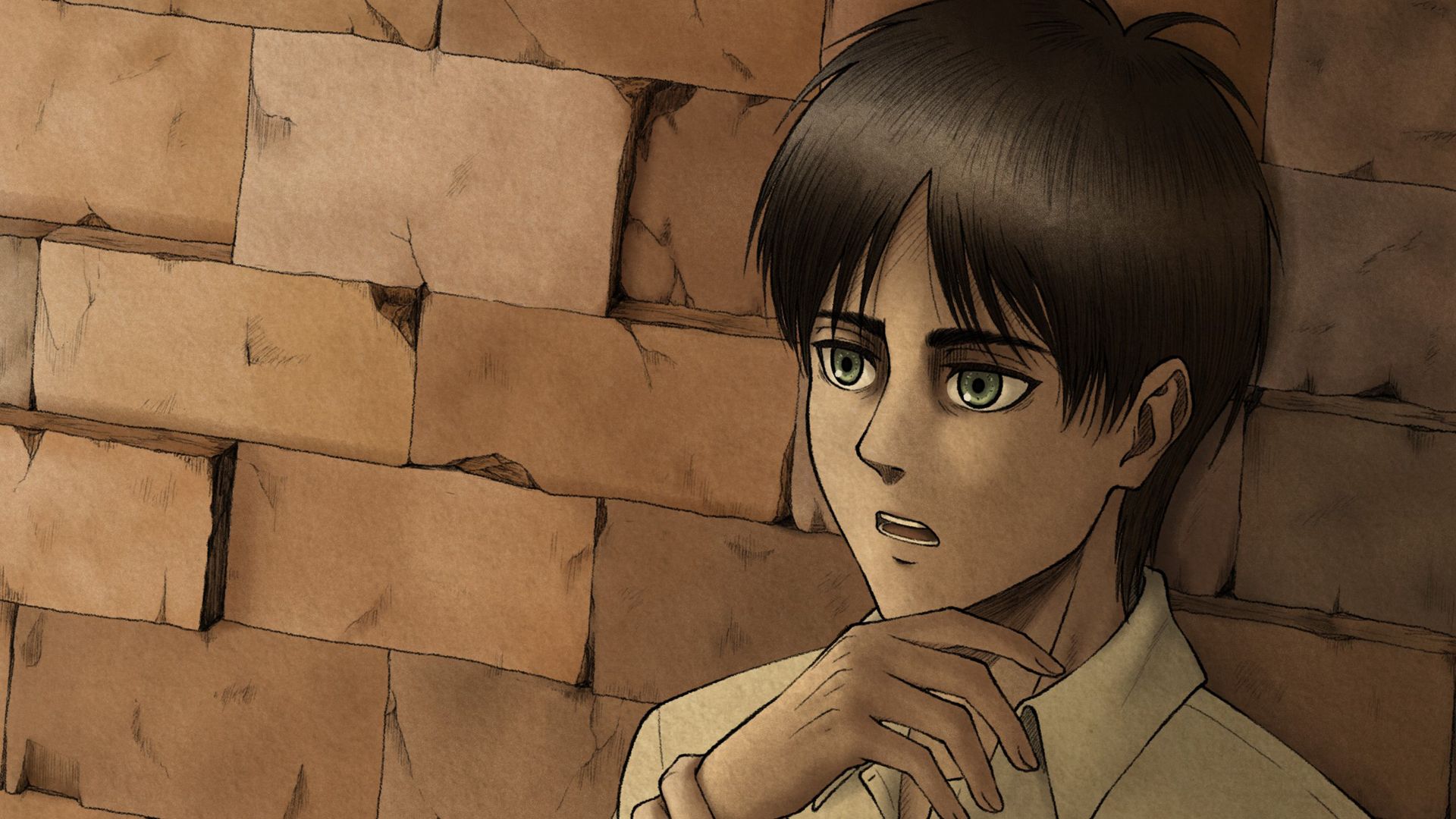 1920x1080 Attack On Titan Eren Yeager Leaning On The Wall HD Anime Wallpaper