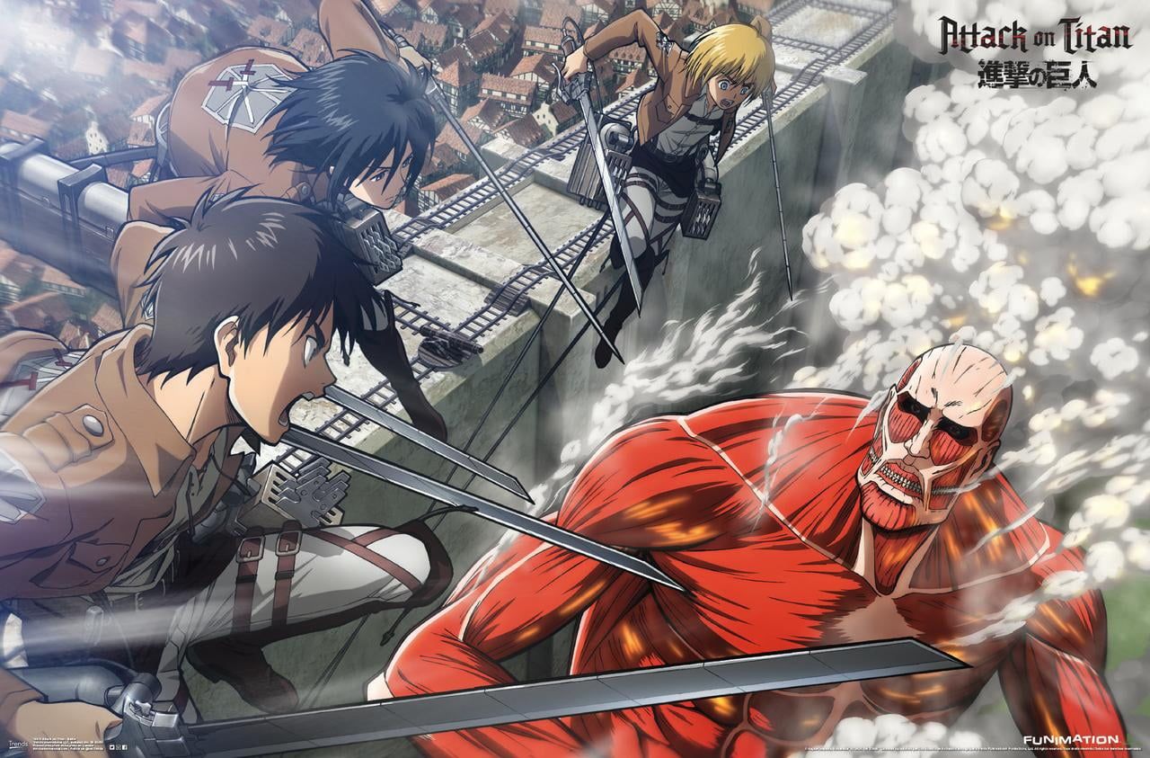 1280x843 Attack on Titan Wall Poster with Push Pins, 14.725 x 22.375