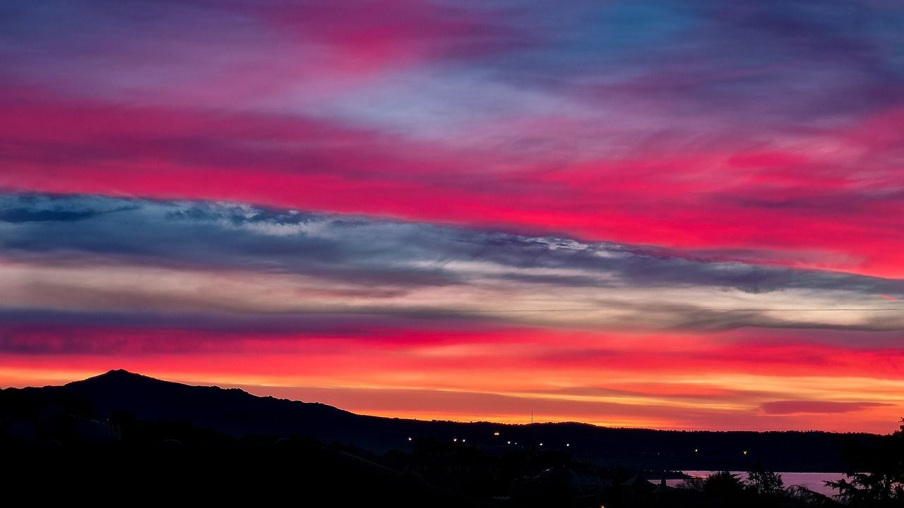 1280x720 Download free photo of Sky, colors, clouds, landscape, dawn