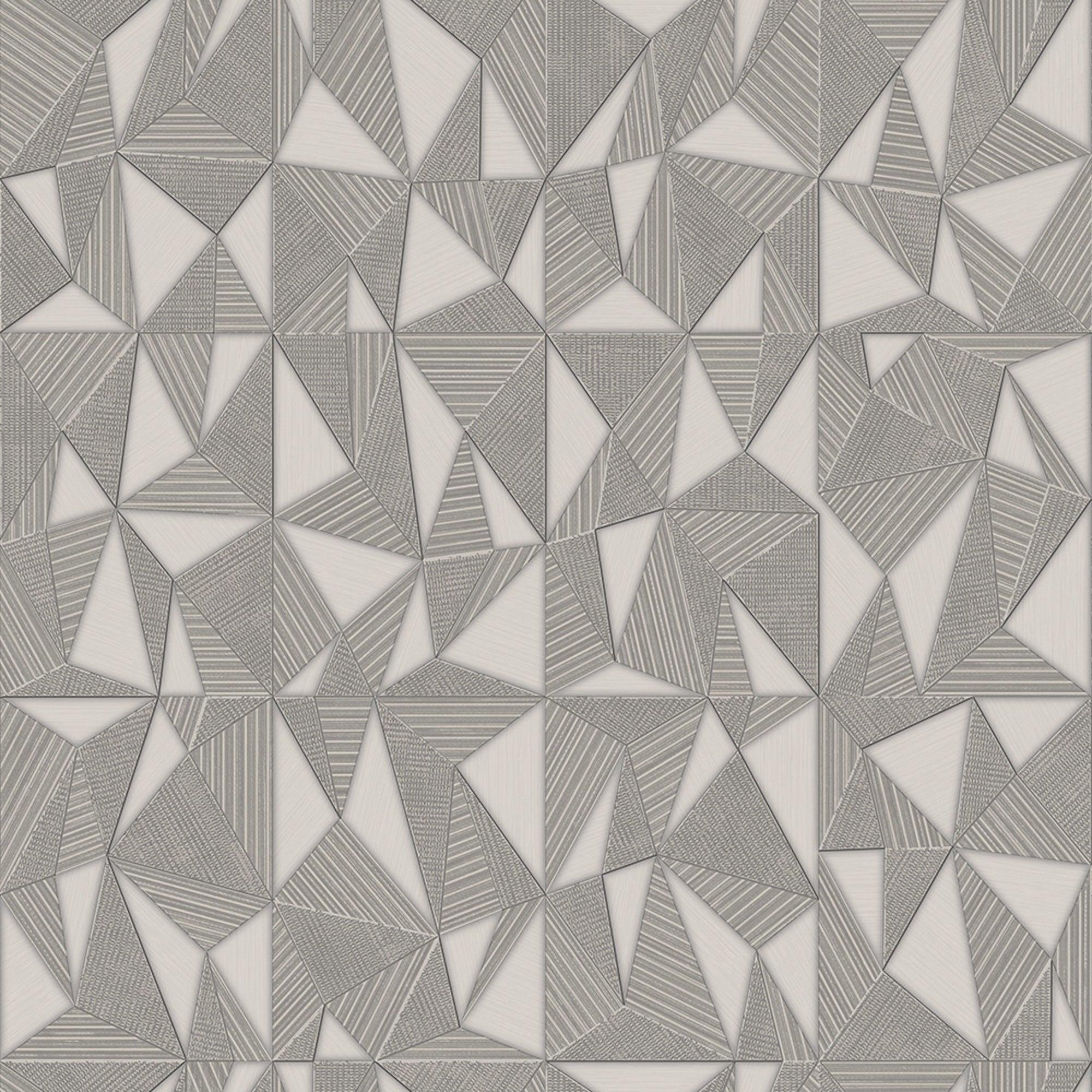 2000x2000 Adawall Wallpaper Store in Houston Light Gray Geometric Triangle Wallpaper, 3D Embossed Shiny Wallcovering, Abstract Pattern, Home Commercial Use