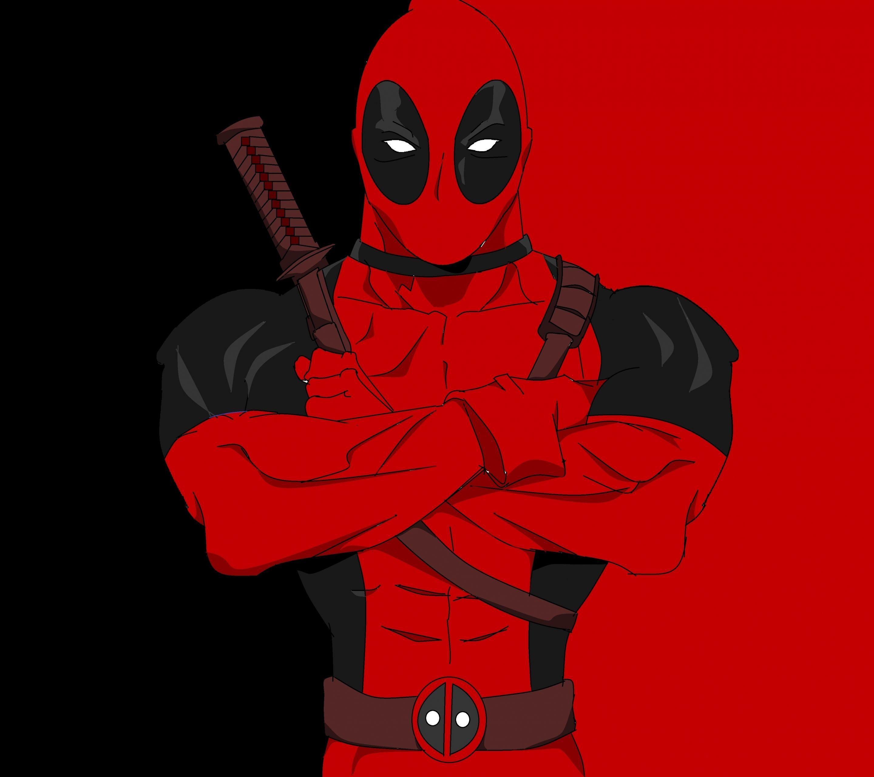 2880x2560 Deadpool Cartoon Wallpaper