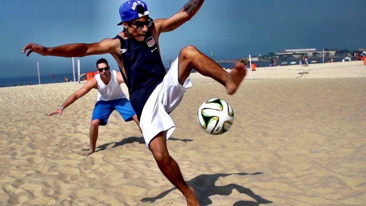 1280x720 Download Dude Perfect Soccer At Beach Wallpaper