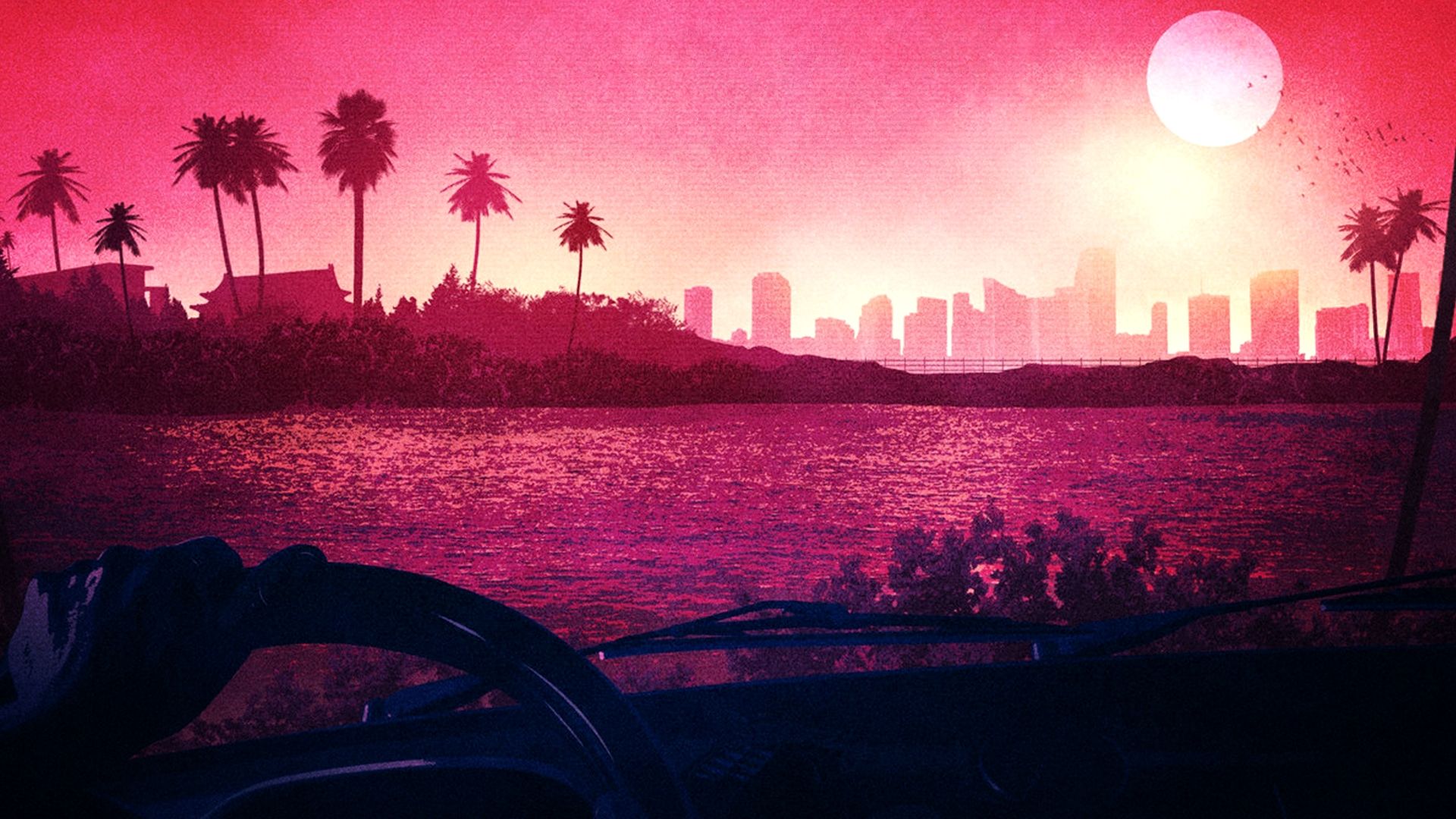 1920x1080 Retro Los Angeles Sunset