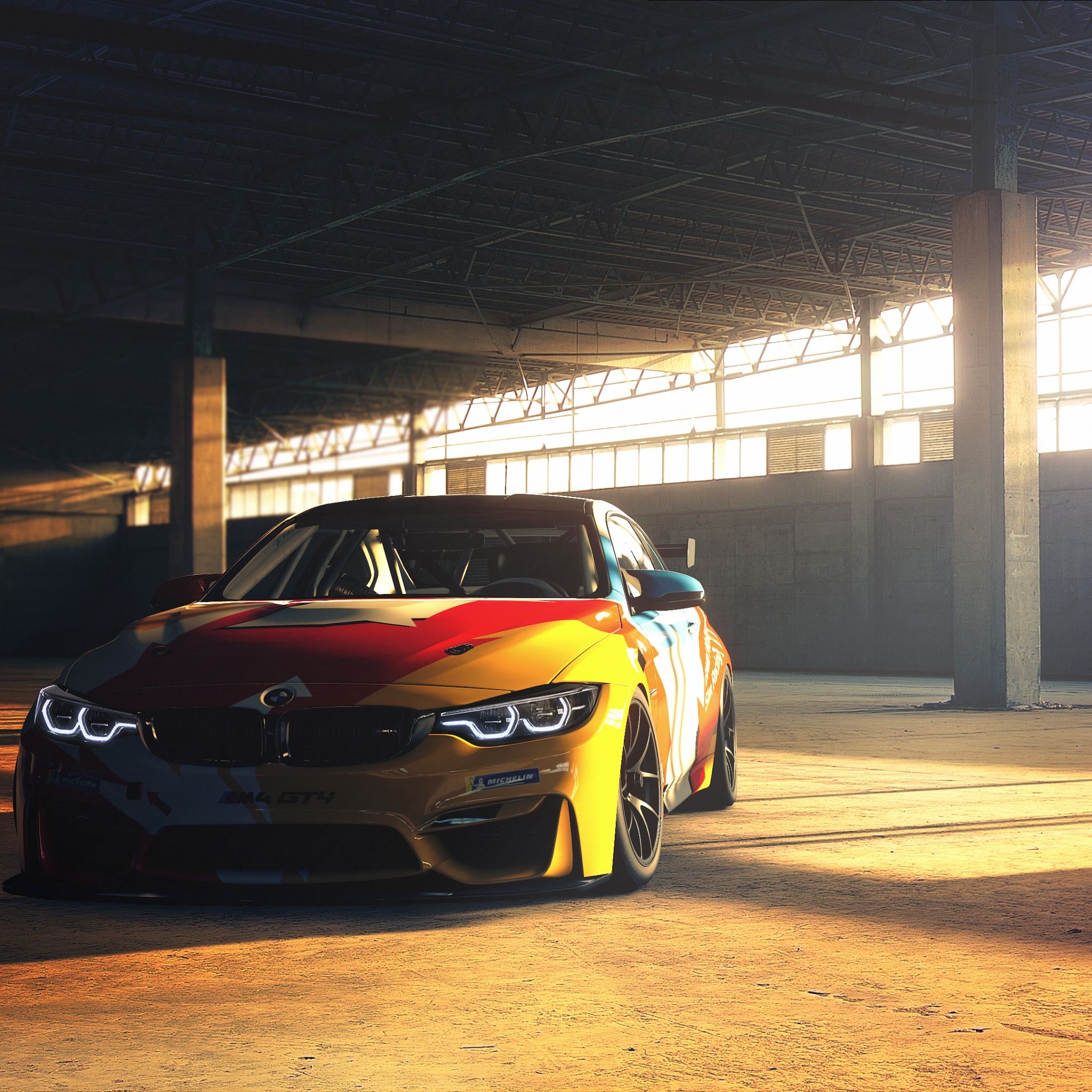 2048x2048 BMW M4 GT4 Wallpaper 4K, Sports cars