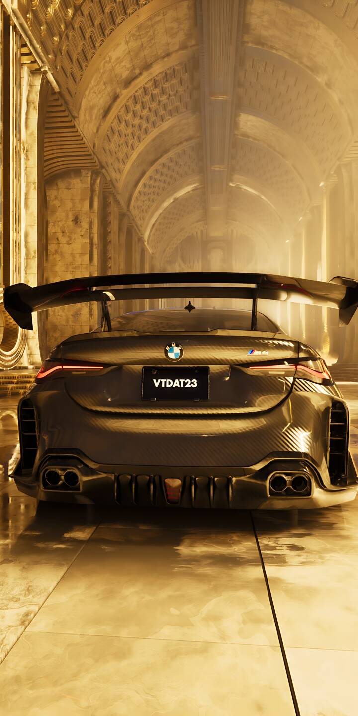 720x1440 BMW M4 Radiant Gold Futuristic Wallpaper