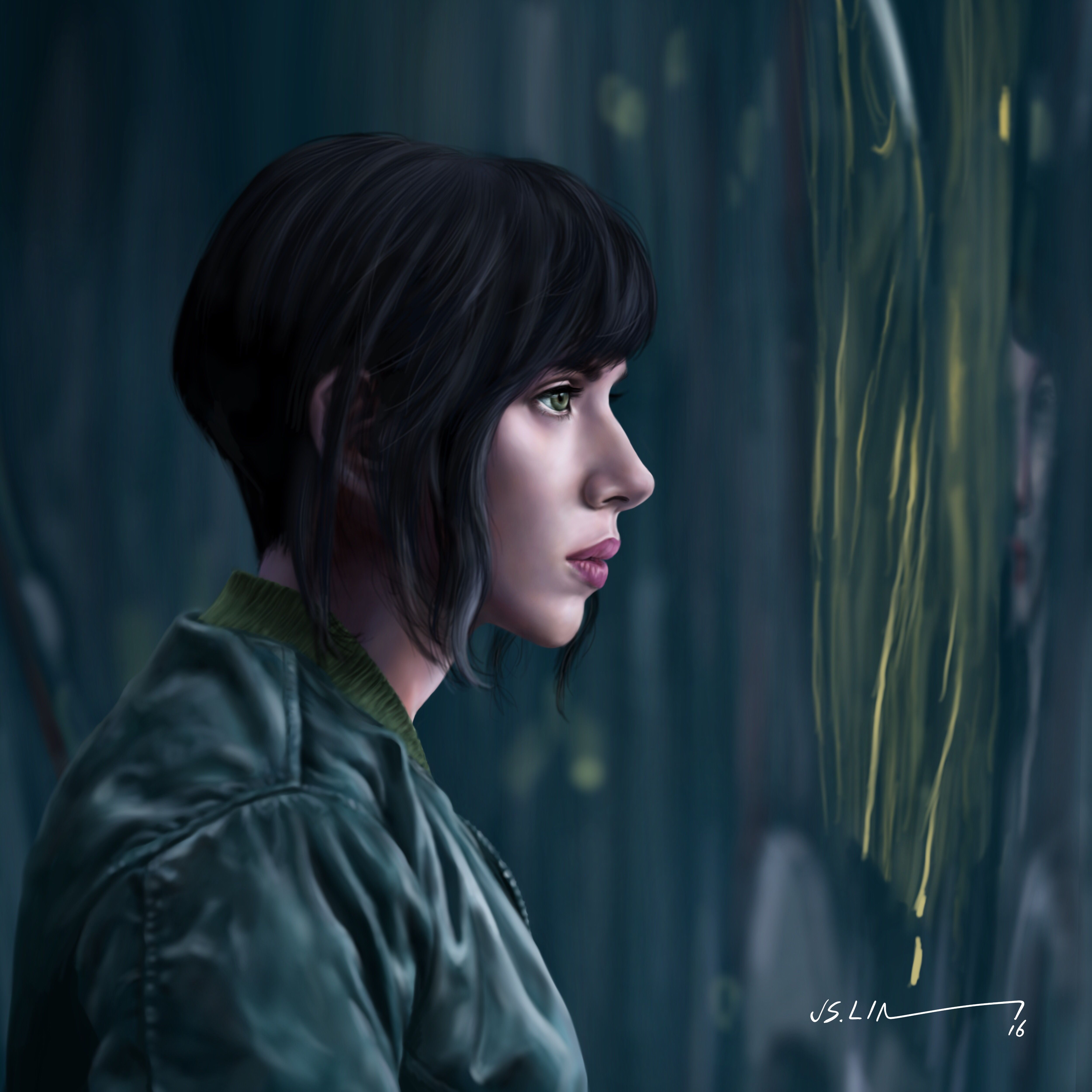 5000x5000 Scarlett Johansson Artwork Ghost In The Shell Wallpaper, HD Movies Wallpaper, 4k Wallpaper, Image, Background, Photos and Picture
