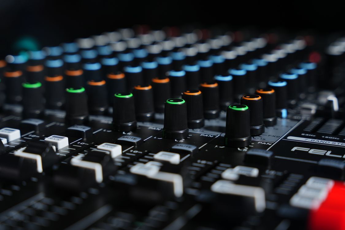 1125x750 Close Up Of Audio Mixing Console Soundboard · Free