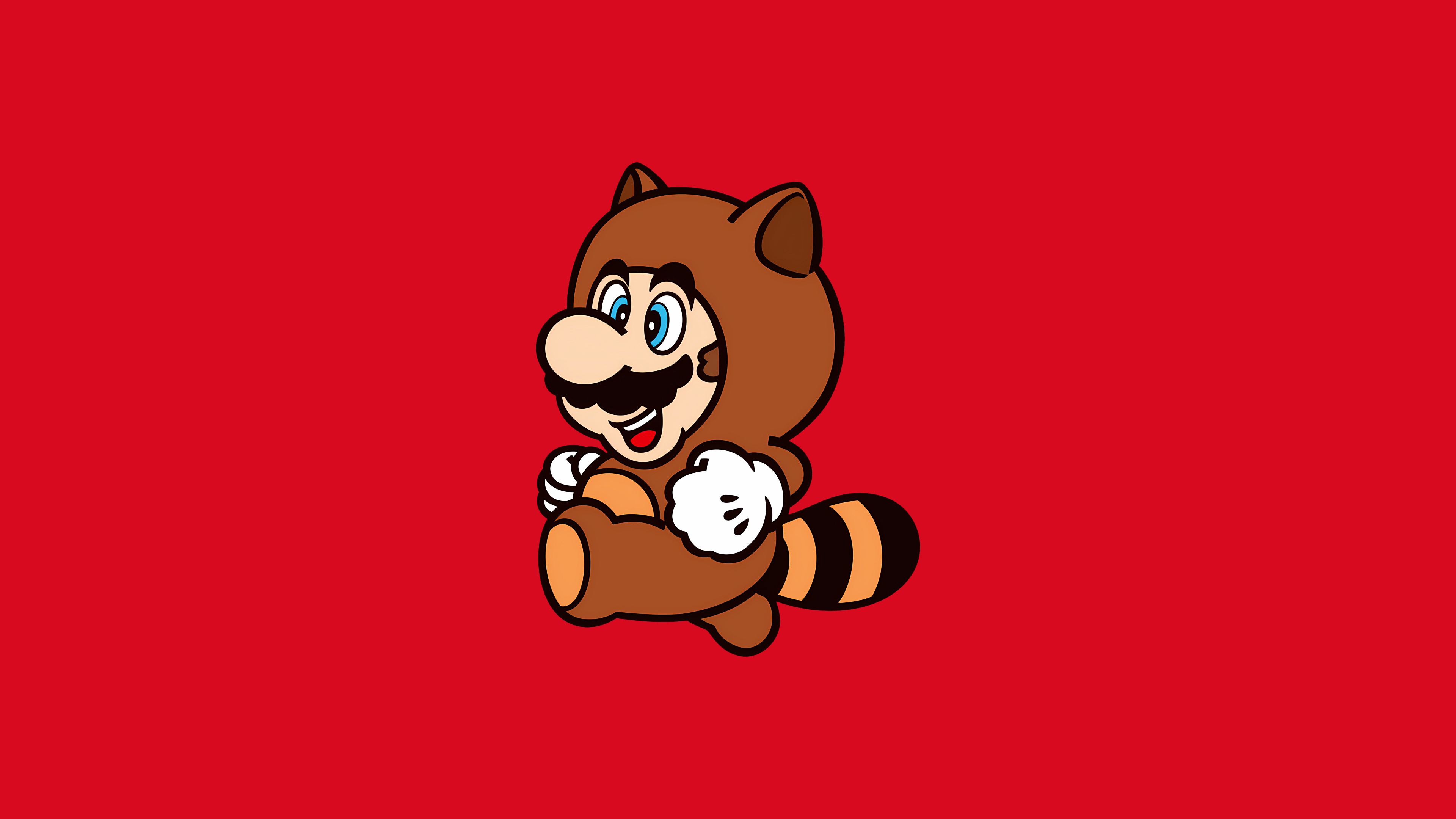 3840x2160 Super Mario in Tanooki Suit