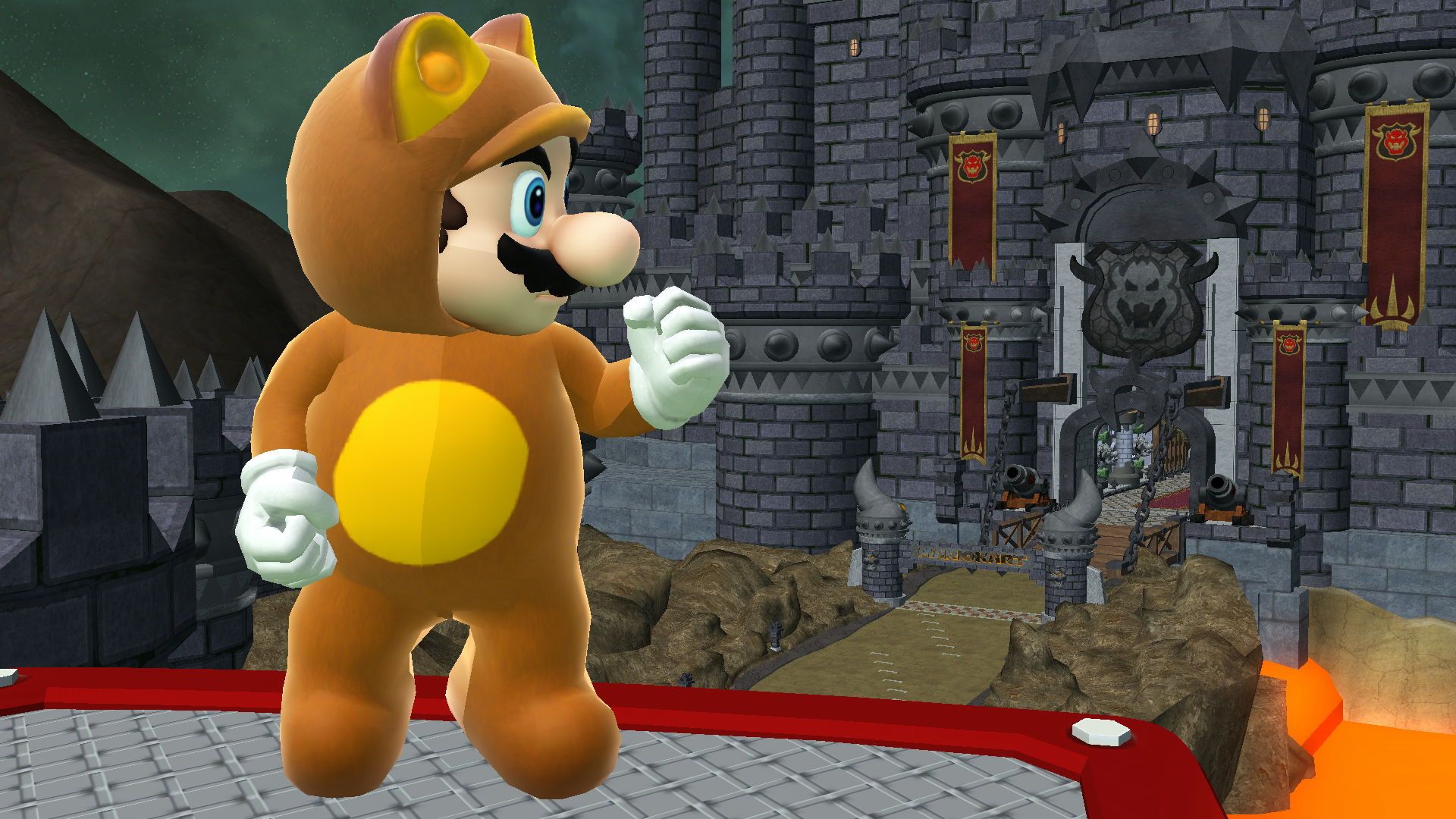 1920x1080 Tanooki Mario Mod for Super Smash Bros. (Wii U)