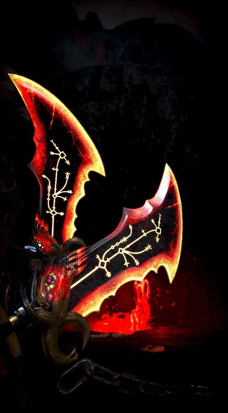 736x1331 GOD OF WAR BLADES OF CHAOS fully sharp and functional blades