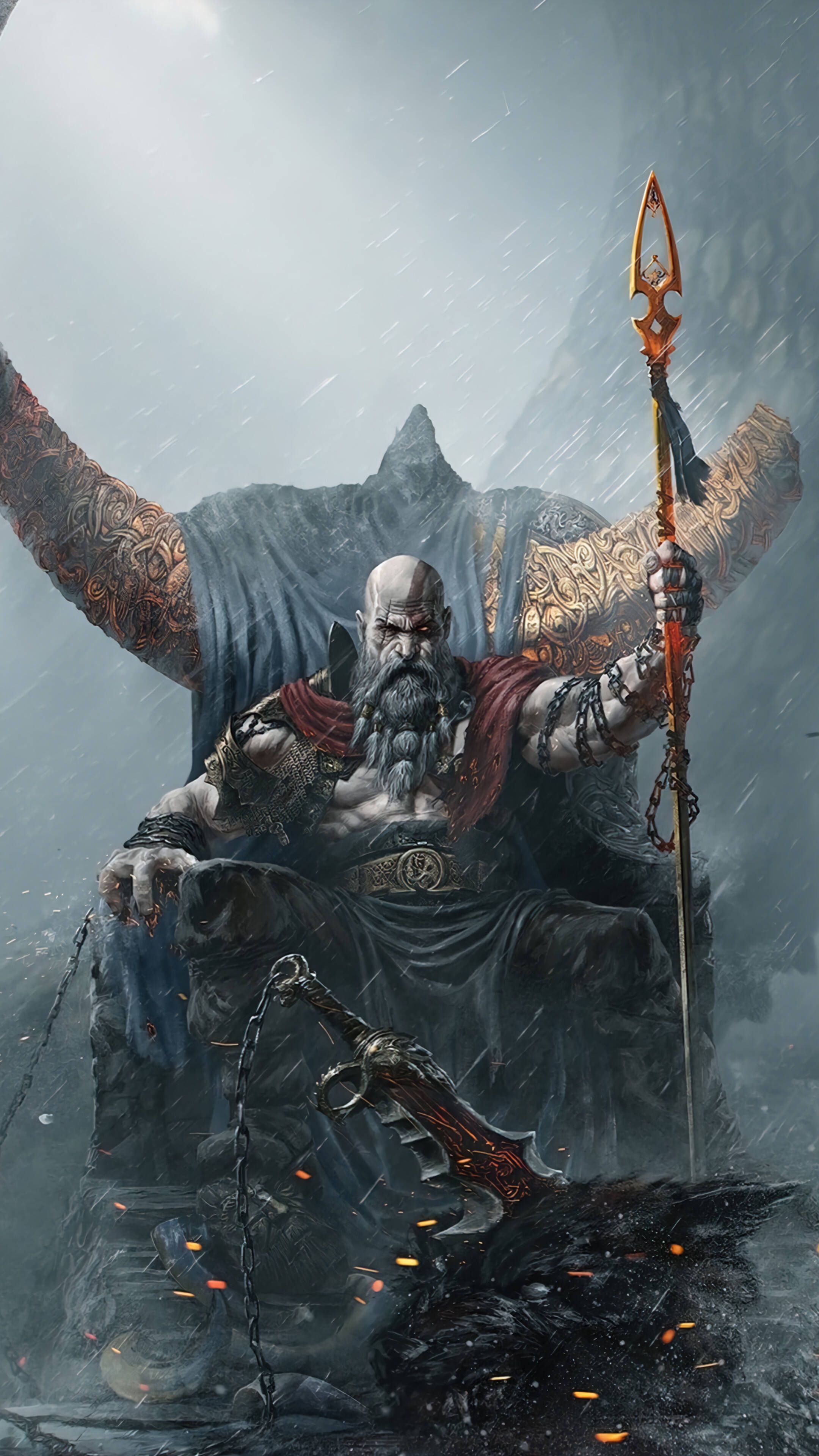 2160x3840 Download God Of War Kratos Ragnarok Wallpaper
