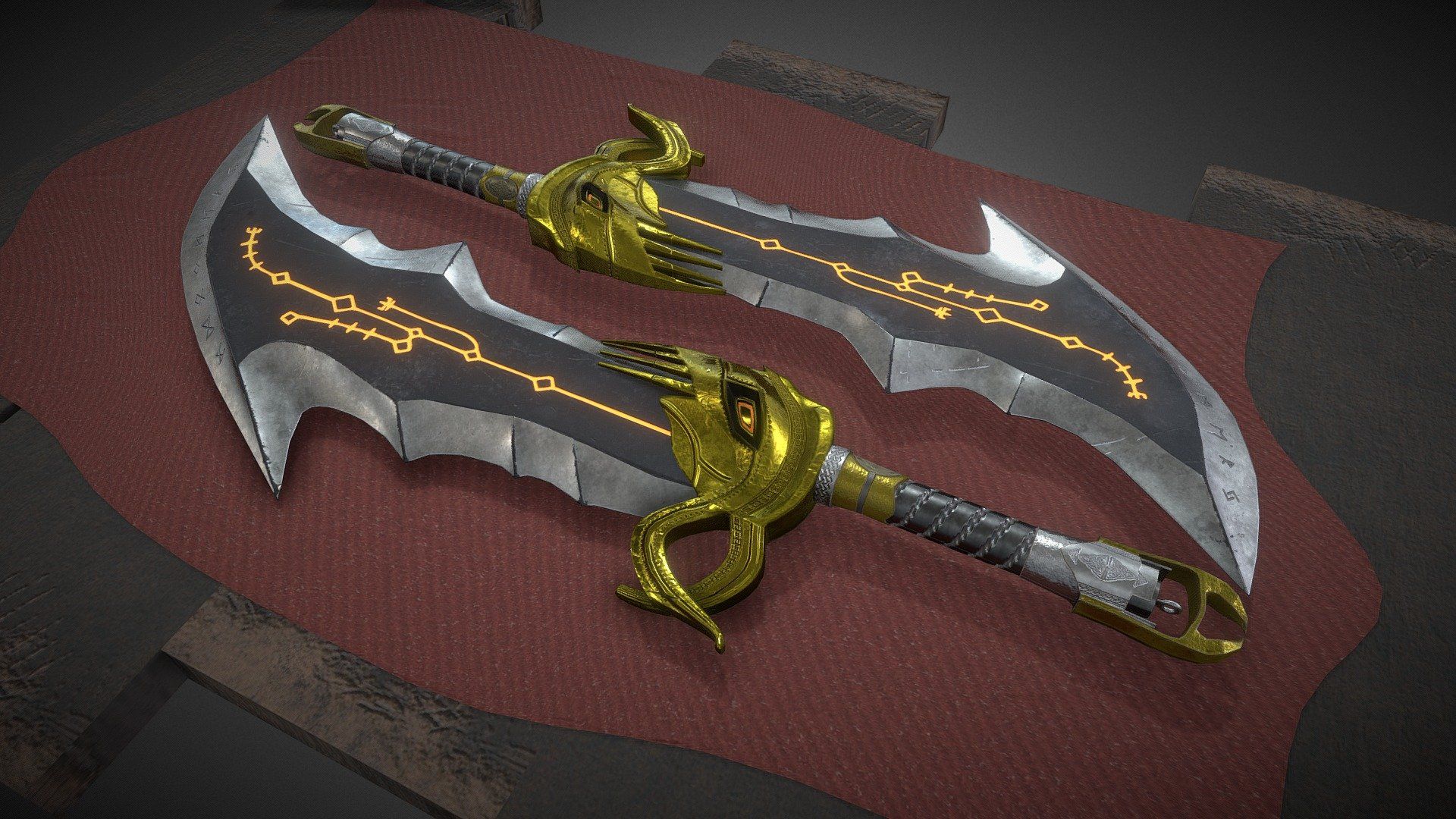 1920x1080 Blade of Chaos of war fan art model by oKcaue [02fe9a3]