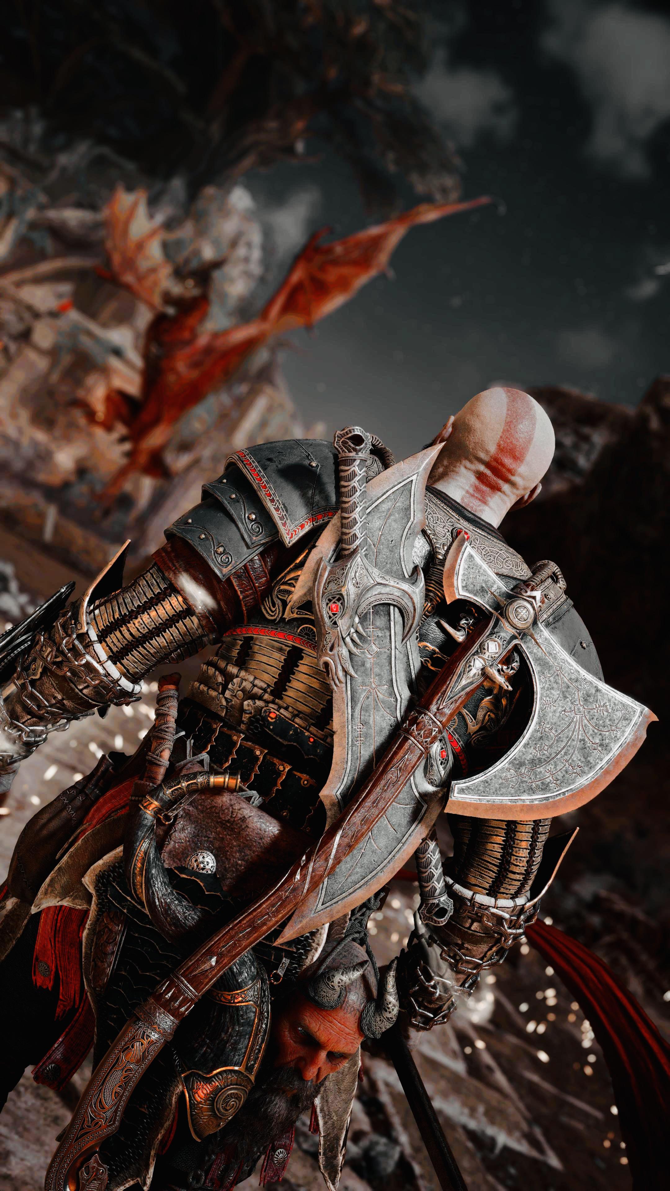 2160x3840 Dragon Hunter Kratos (wallpaper)