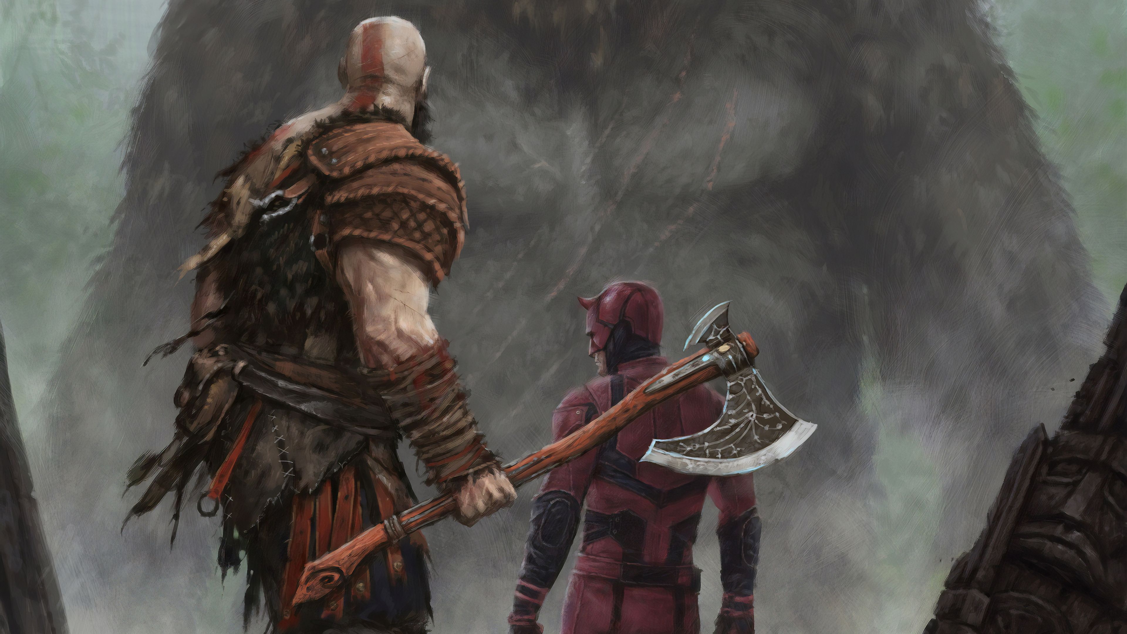 3840x2160 Wallpaper Man in Brown and Black Coat Holding Sword, Background Free Image