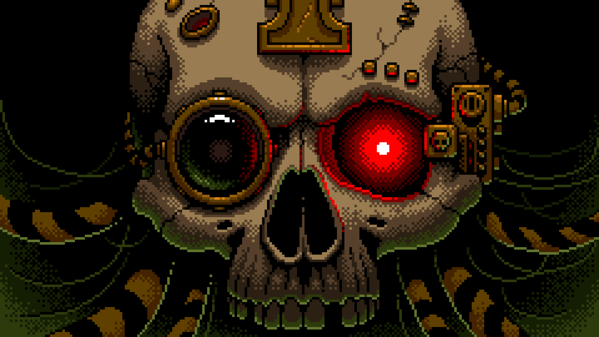 1920x1080 I made a servo skull wallpaper for my desktop, praise the Omnissiah