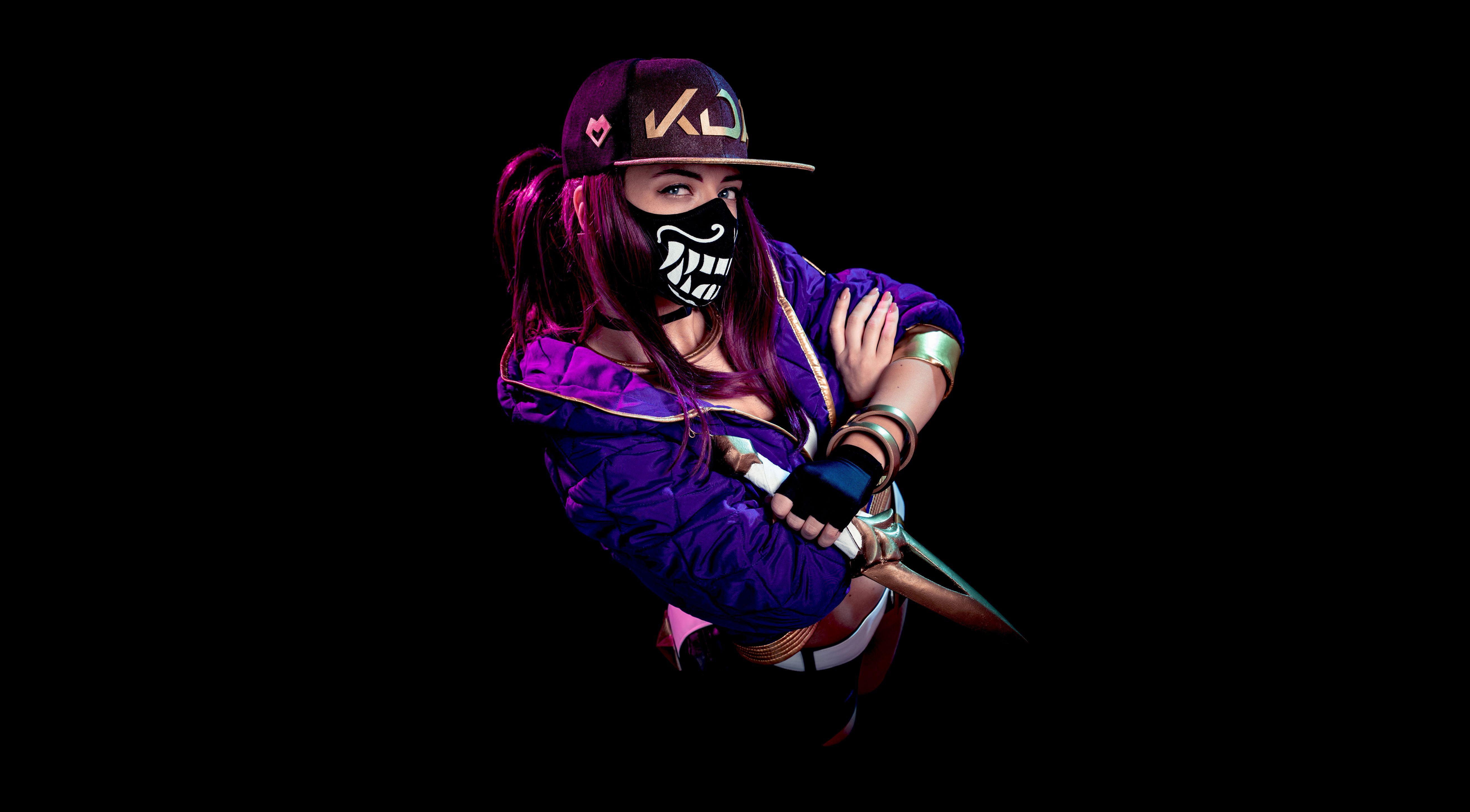 5256x2904 KDA Akali Wallpaper 4K, League of Legends, Cosplay