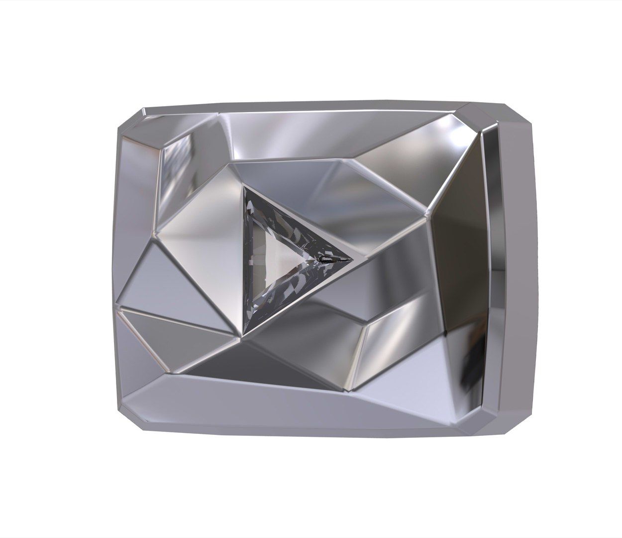 1250x1080 3D Youtube Diamond Play Button