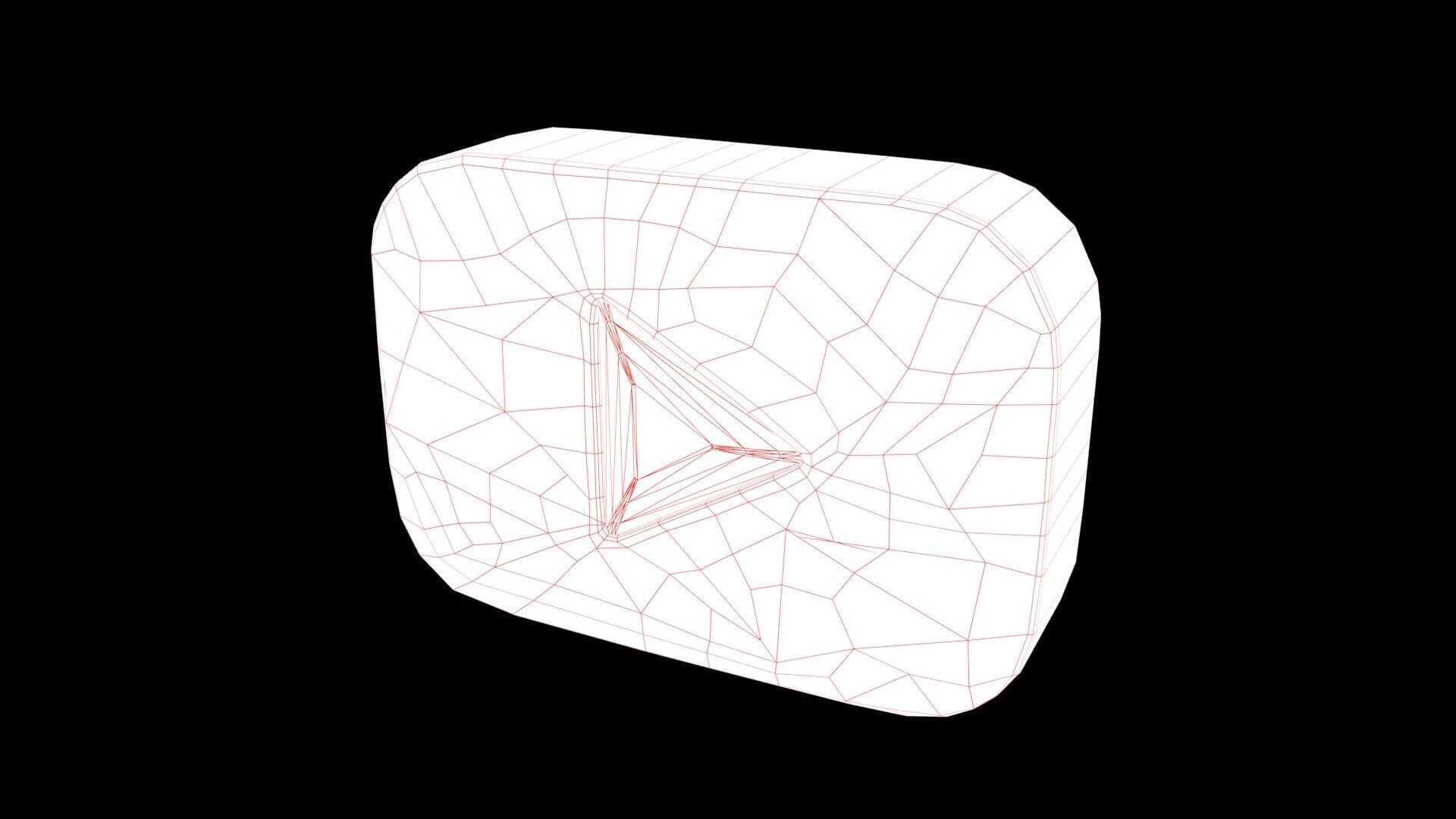 1920x1080 3D Model YouTube Diamond Play Button VR / AR / Low Poly