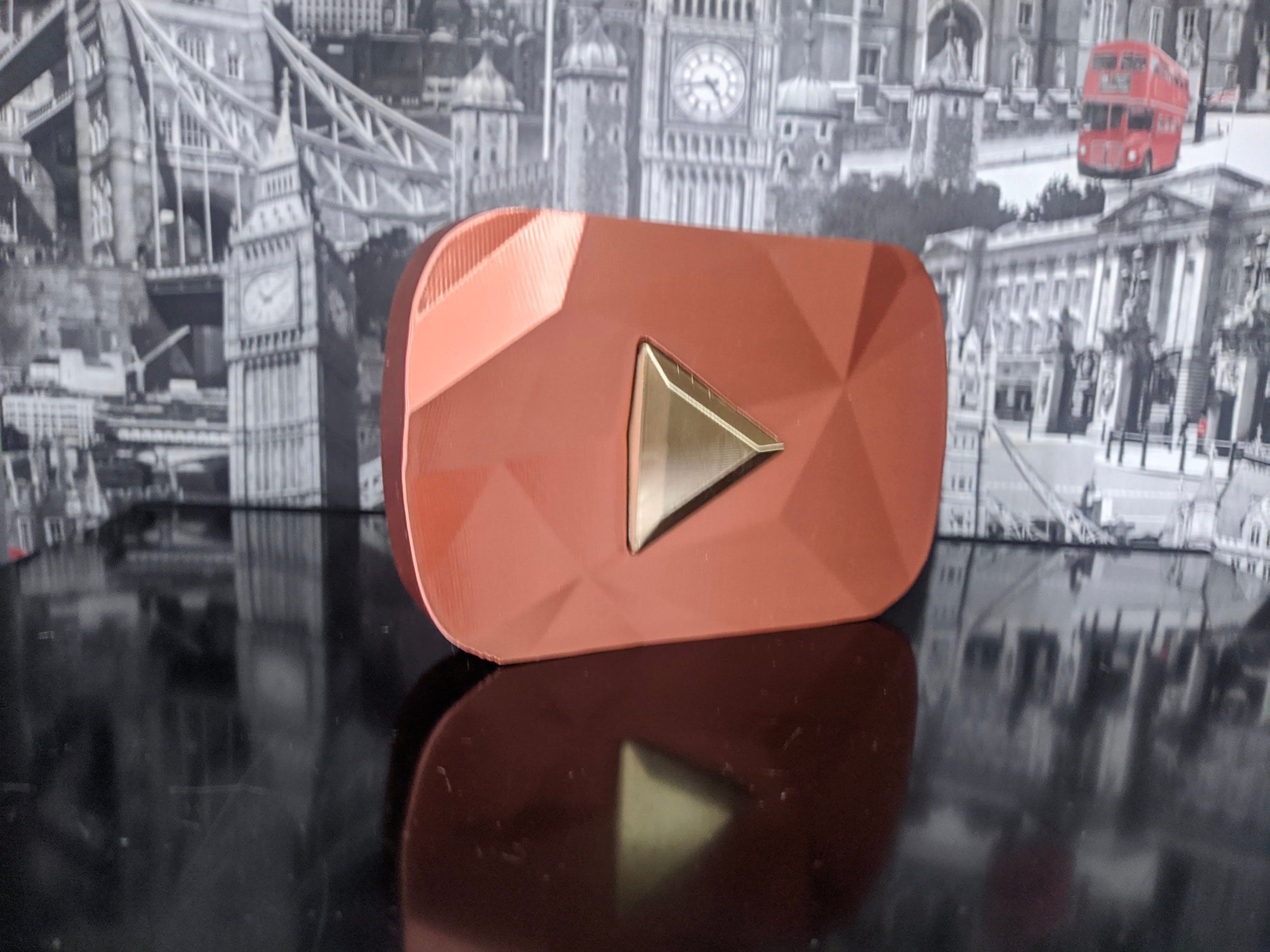 3000x2250 Youtube Diamond Play Button ReplicaD Printed