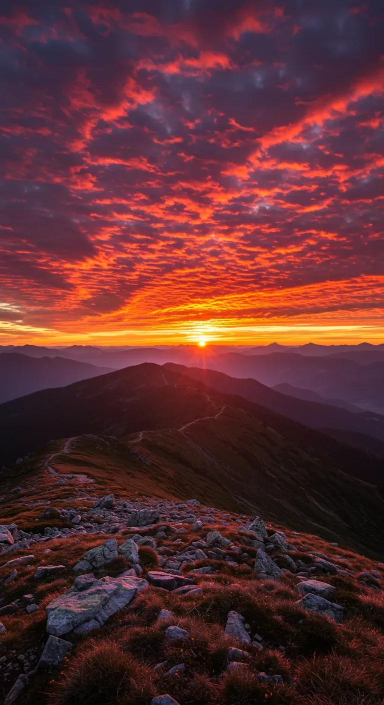 768x1408 Morning Sunrise Over Mountains