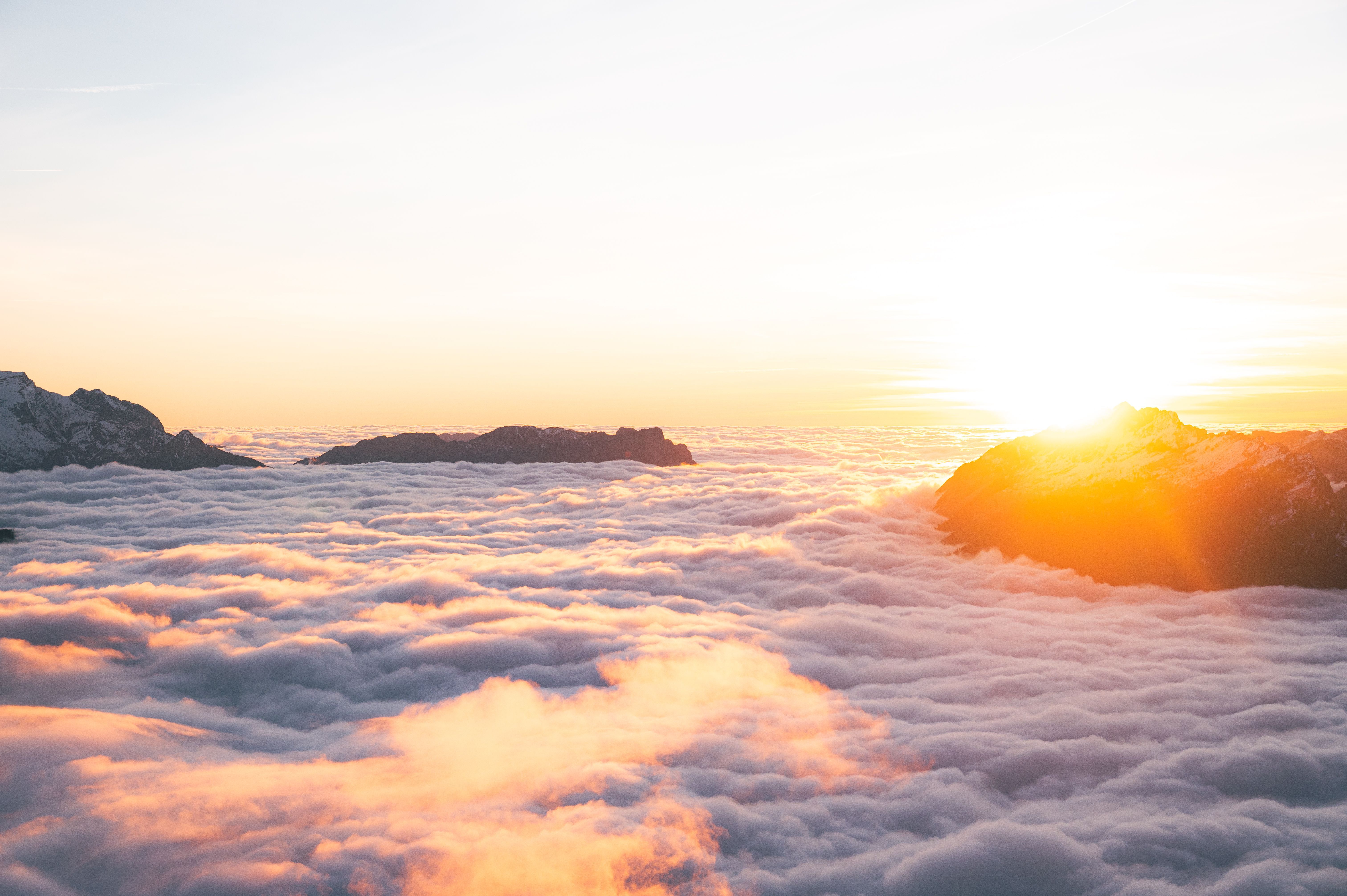 6048x4024 Sunrise Over Clouds In Le Grand Bornand Mountains · Free