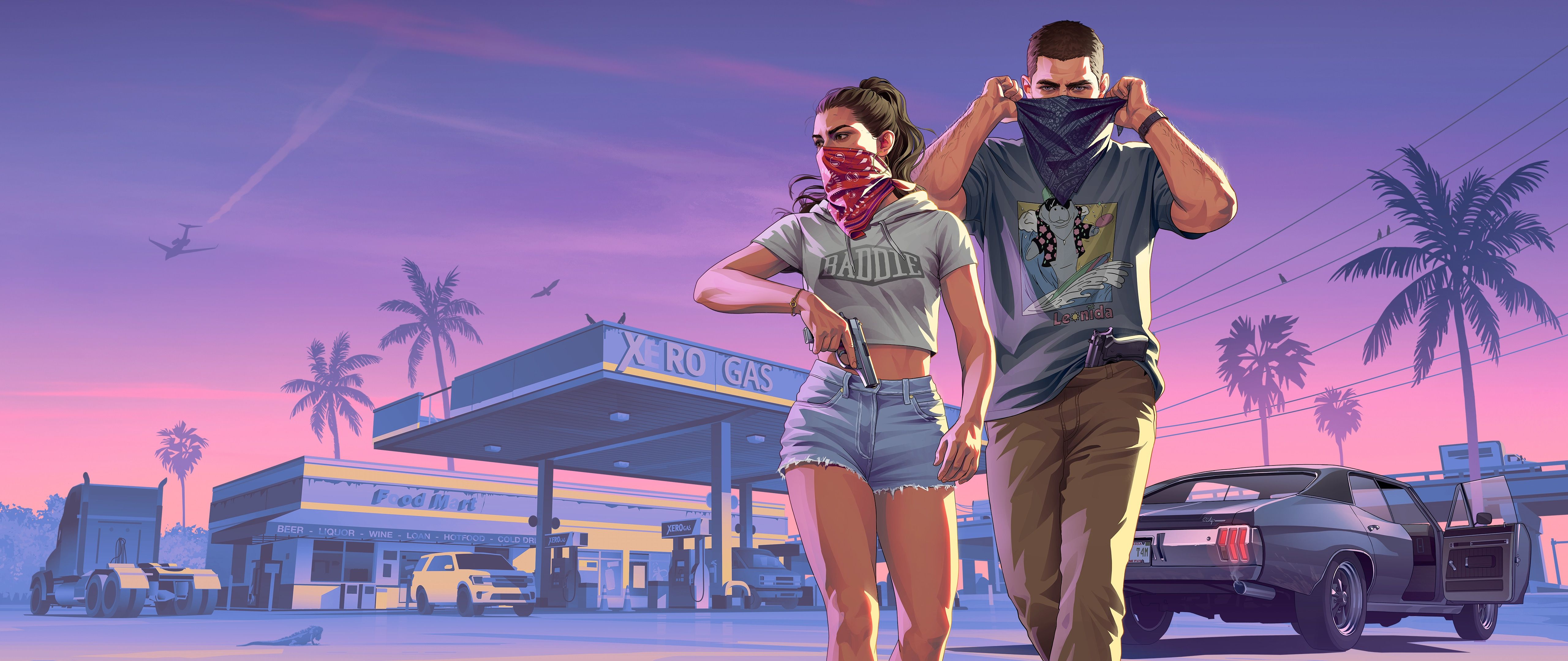 5120x2160 Grand Theft Auto VI Wallpaper 4K, Textless, Ultrawide
