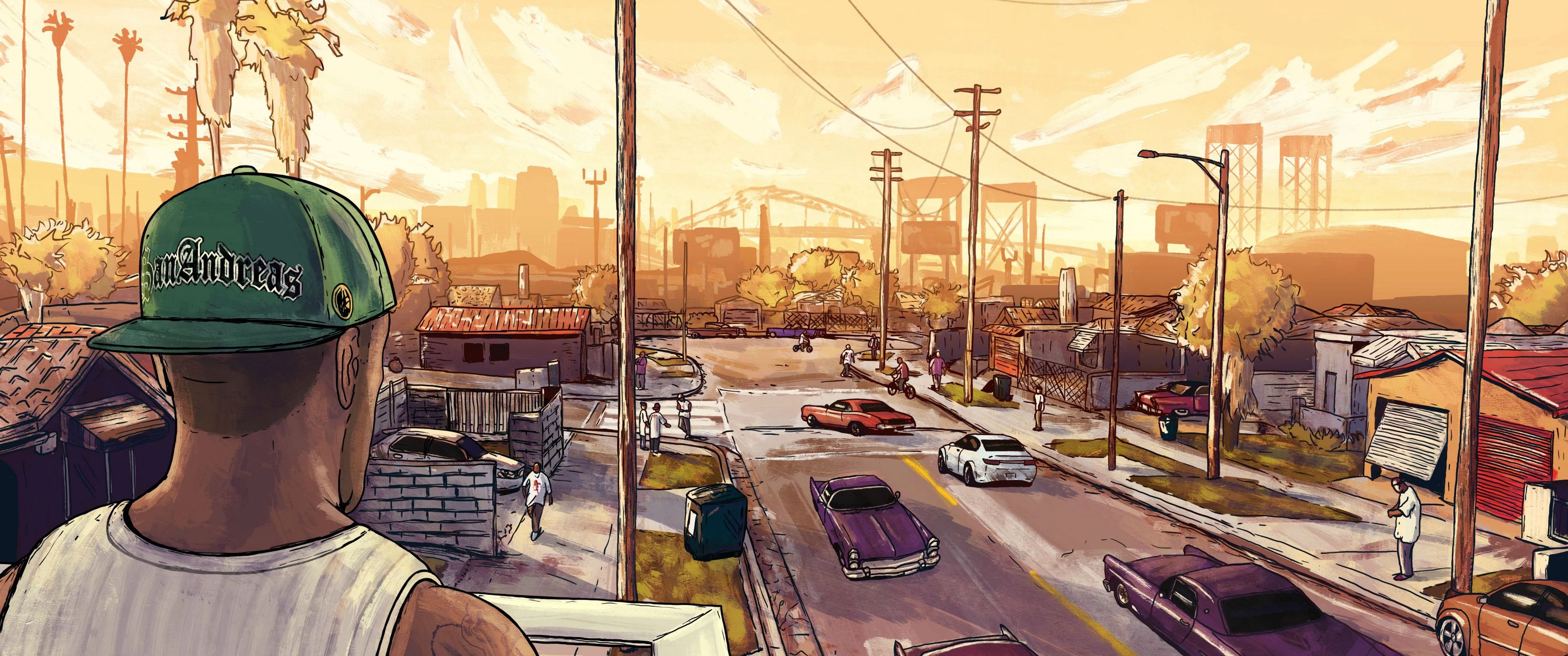 3440x1440 Gta San Andreas Artwork UltraWide Quad HD 1440P , HD 4k Wallpaper , Image, Background, Photos and Picture