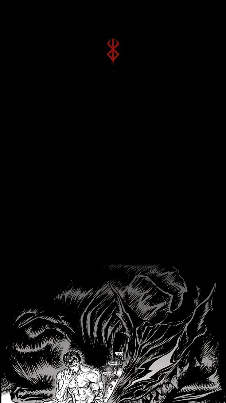 736x1308 Guts black background. Berserk phone wallpaper, Berserk lockscreen, Berserk anime