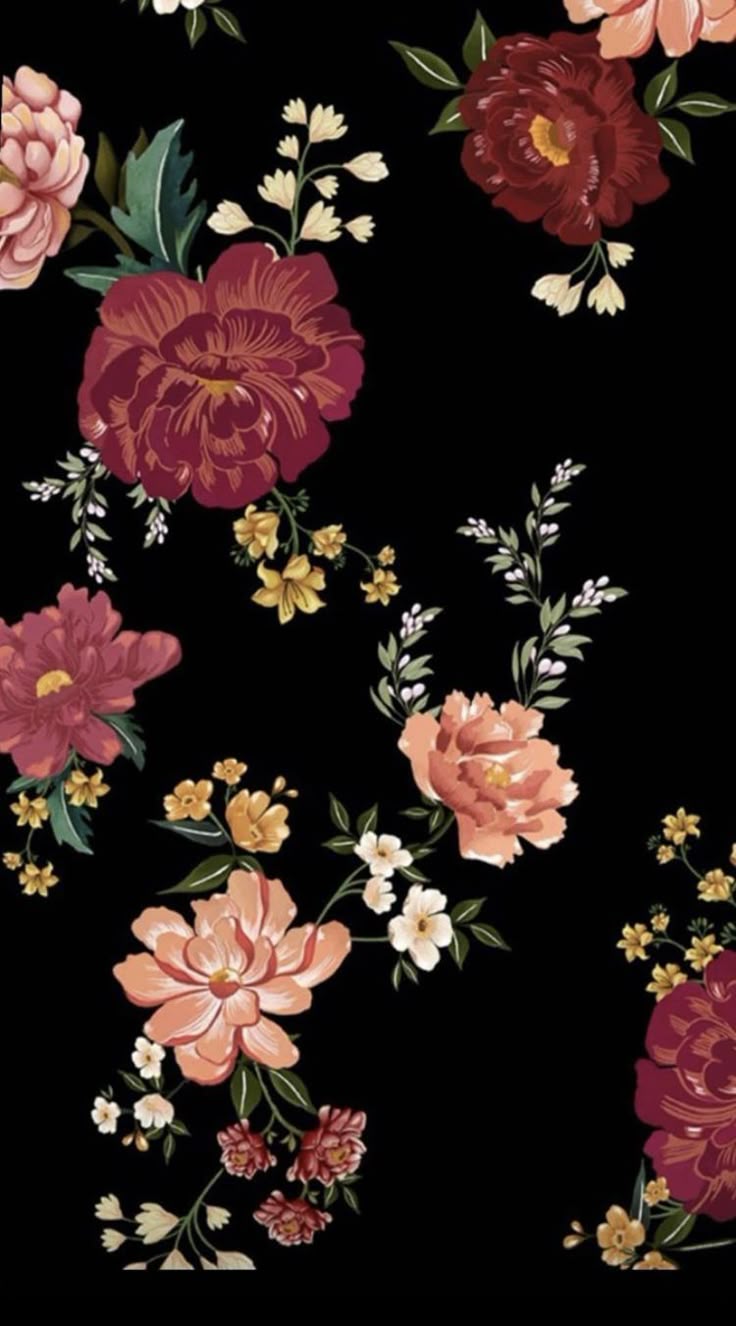 736x1326 Purple Flower Wallpaper. Black floral wallpaper iphone, Dark floral ipad wallpaper, Black floral phone wallpaper