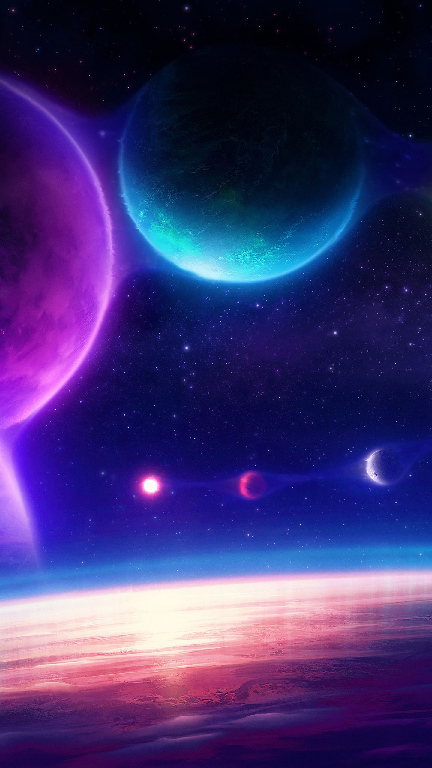 1440x2560 Colorful Planets Chill Scifi Pink 4k Samsung Galaxy S S7 , Google Pixel XL , Nexus 6P , LG G5 , HD 4k Wallpaper, Image, Background, Photos and Picture