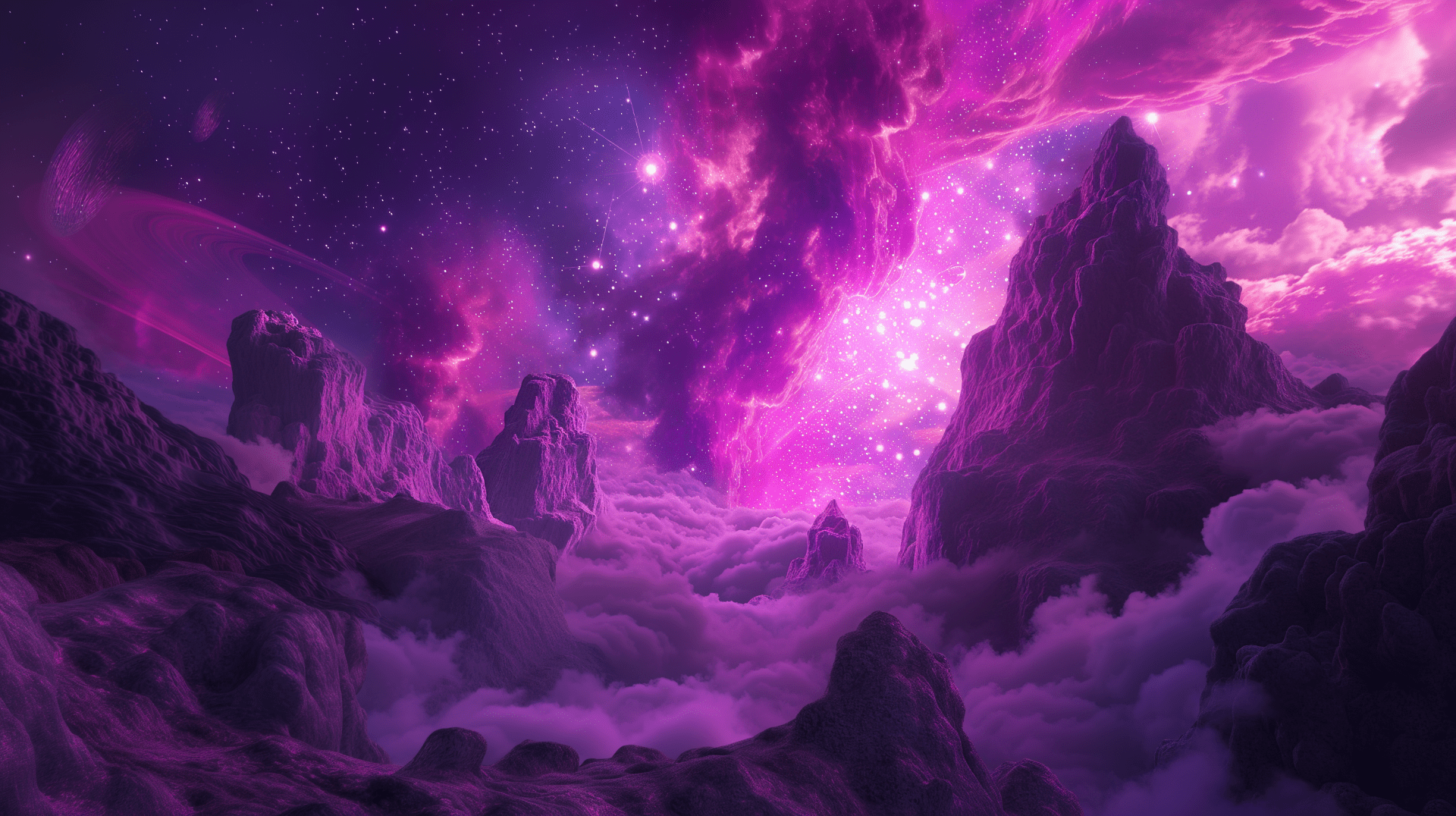 1920x1076 HD Cosmic Dreamscape Wallpaper Fi Planetary Vista By Robokobotox1632