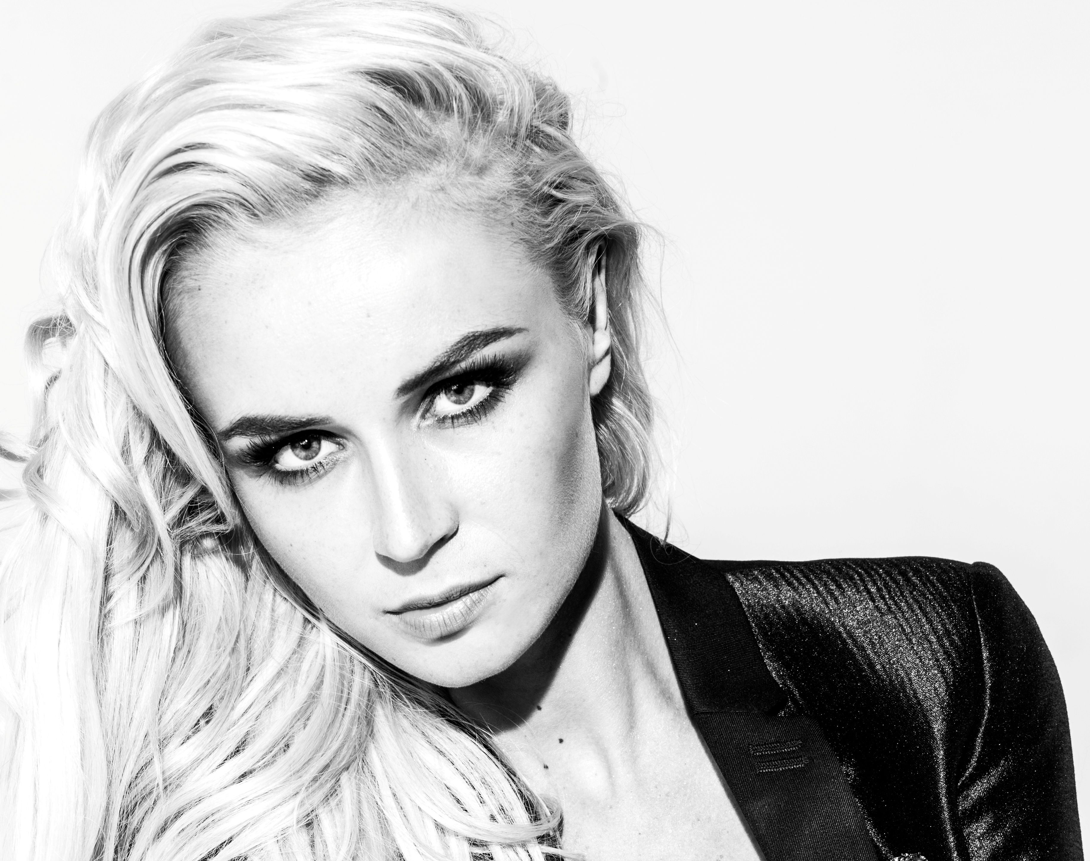 3661x2893 Free portrait, black and white, singer, Polina Gagarina wallpaper for desktop and phone