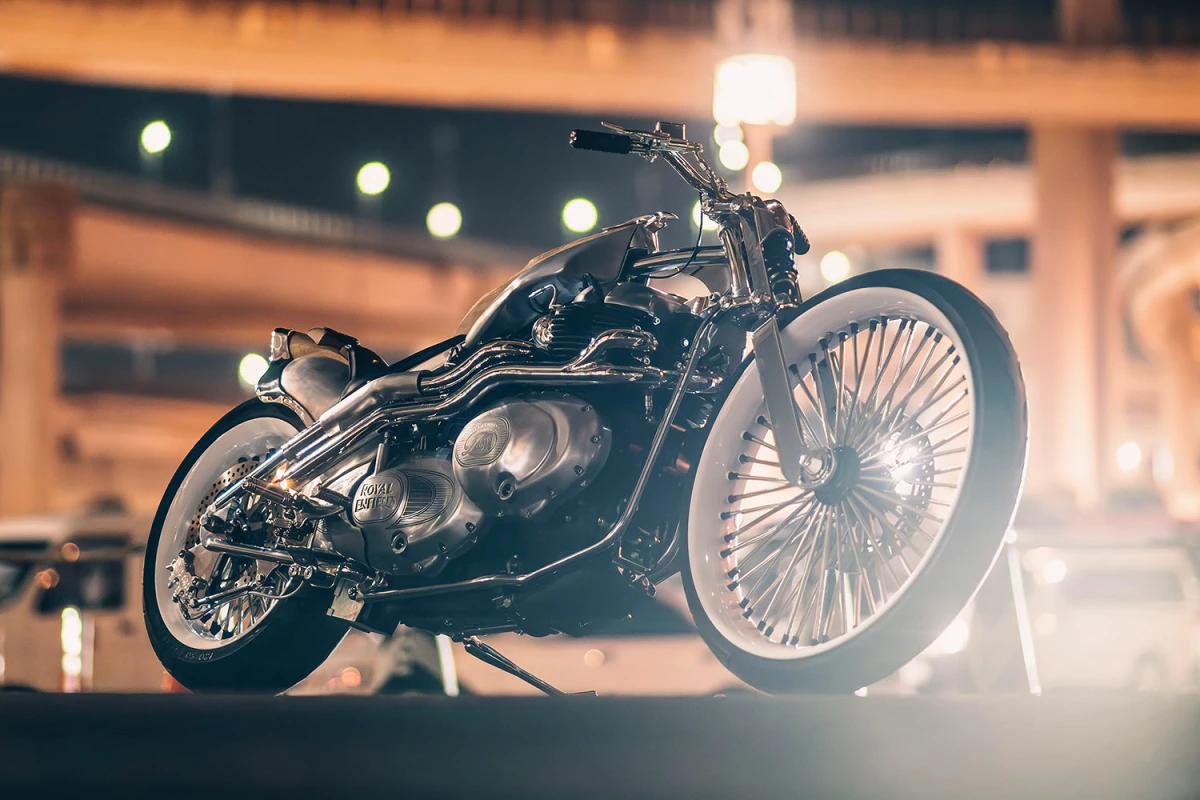 1200x800 This Custom Royal Enfield Chopper Is Fitted With A Four Cylinder Drivetrain