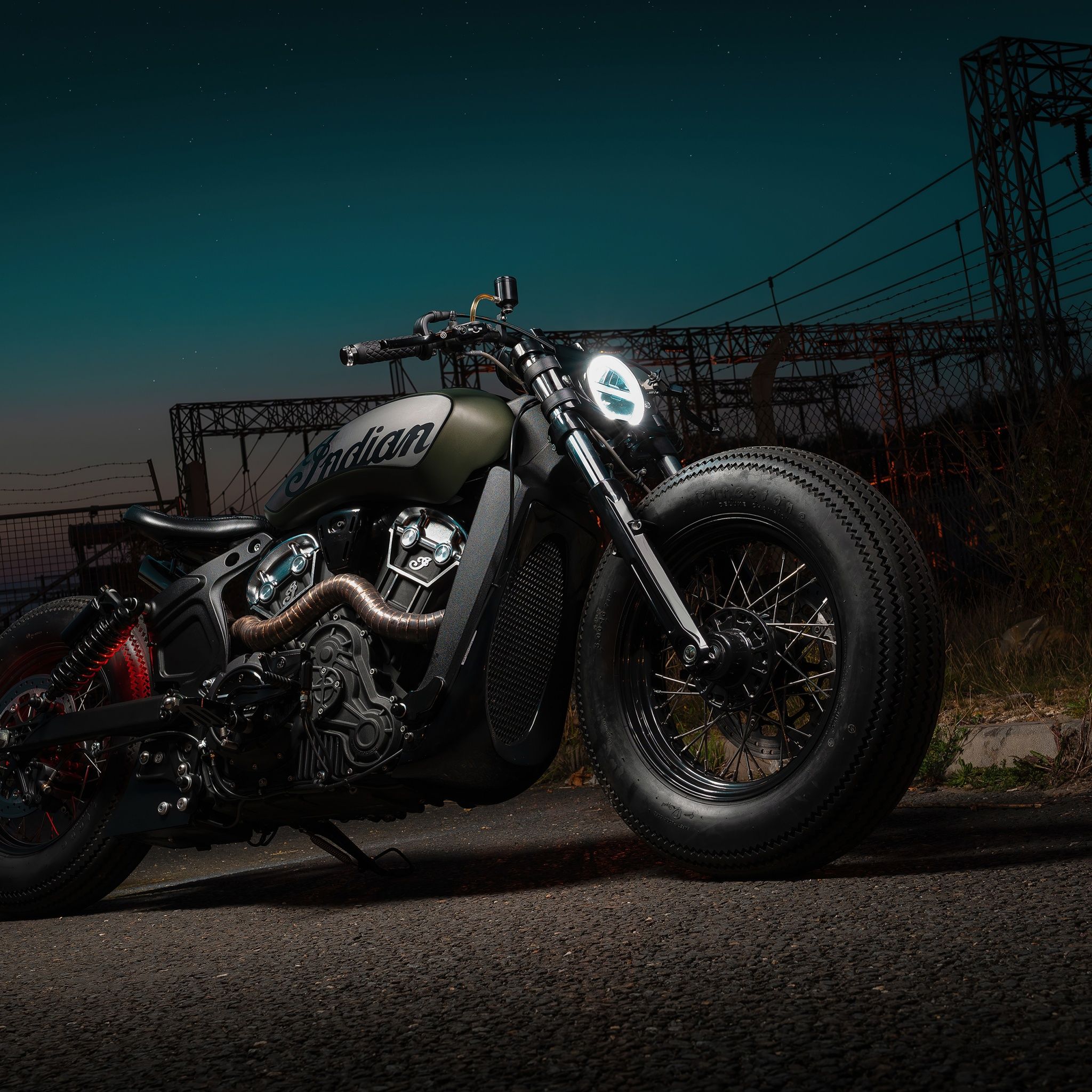 2048x2048 Indian Scout Bobber Envy Wallpaper 4K, Built Customs