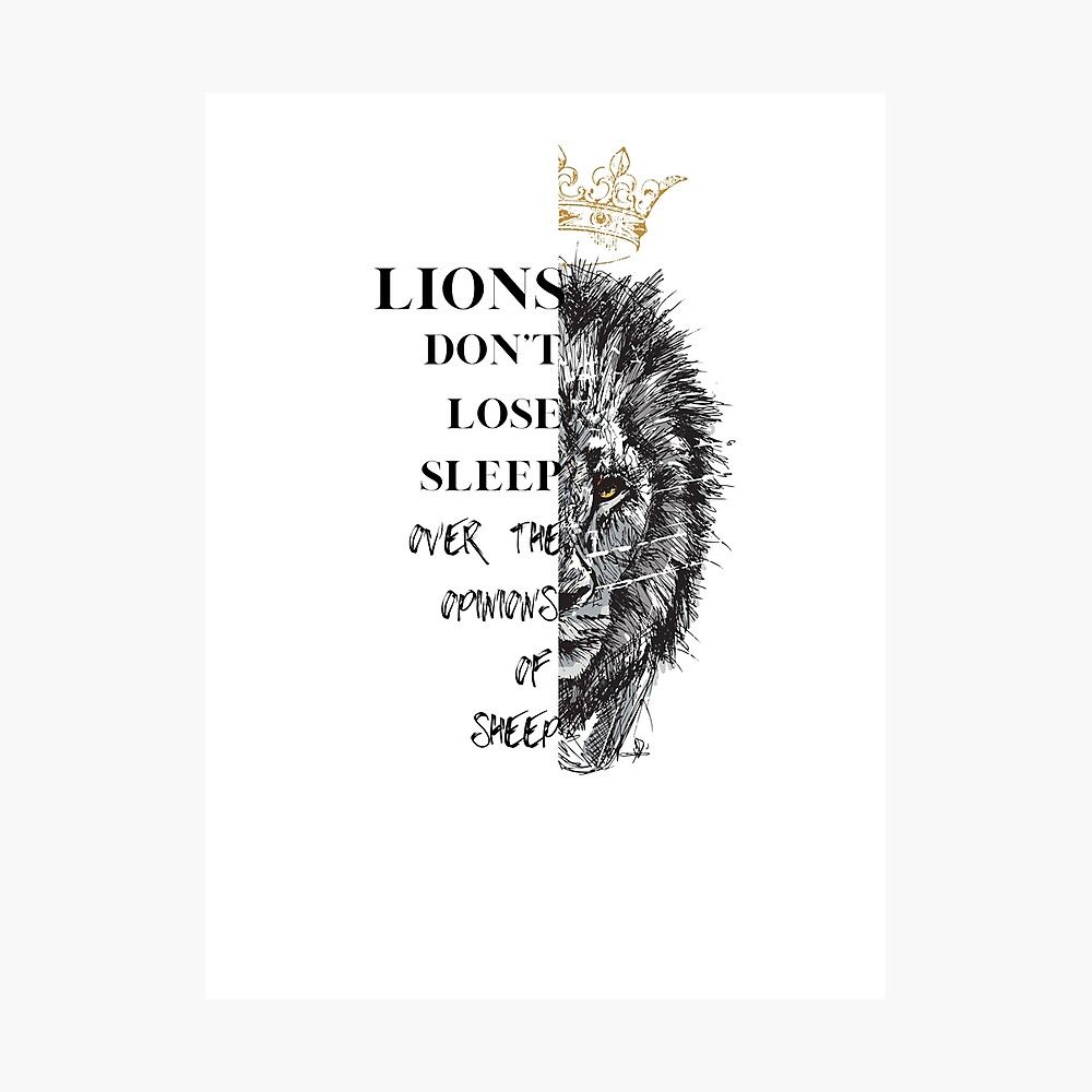 1000x1000 Lions don't lose sleep Poster