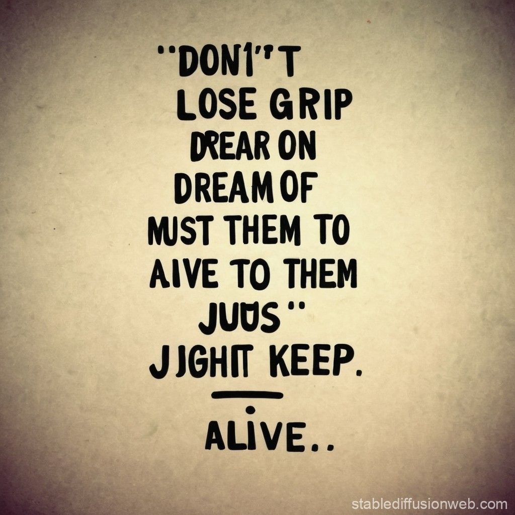 1024x1024 make me a wallpaper and quote this don t lose your grip on the dreams of the past you must fight just to keep them alive Prompts. Stable Diffusion Online