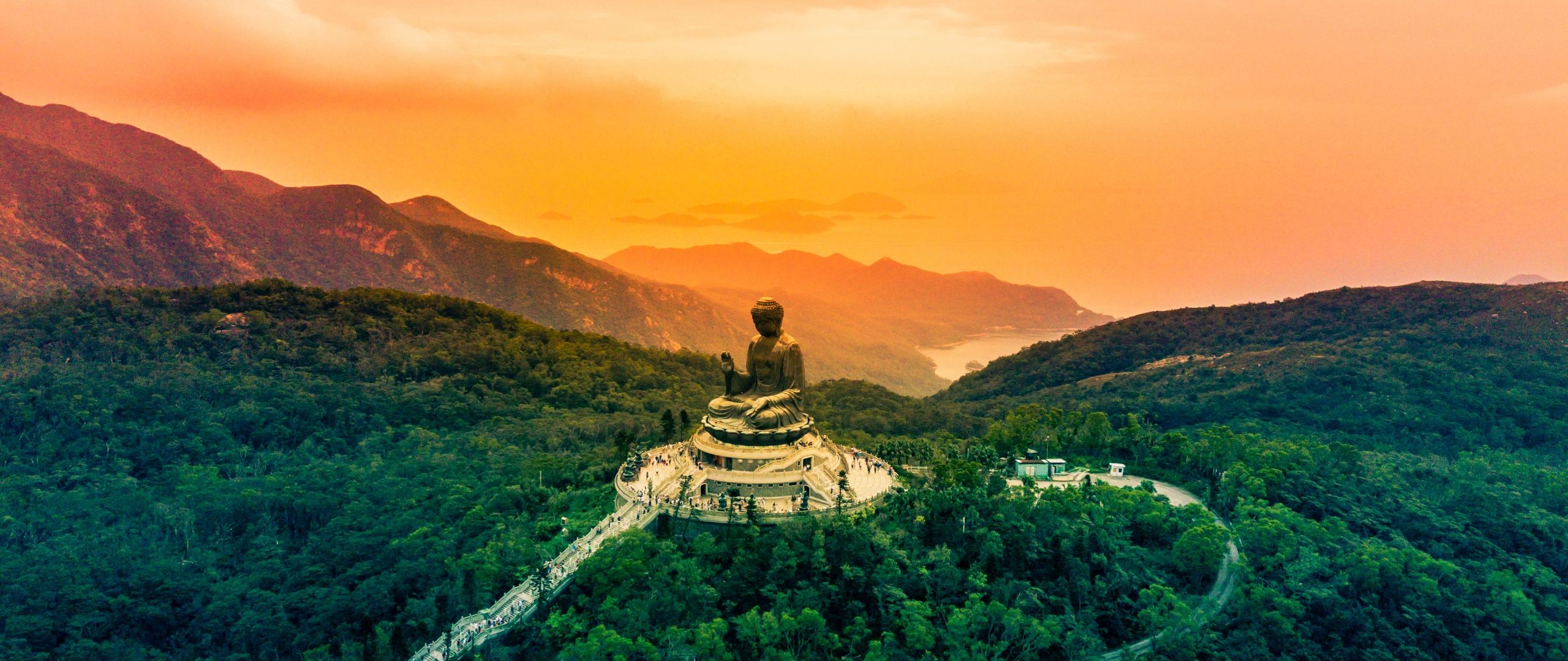 2560x1080 Tian Tan Buddha Wallpaper 4K, Hong Kong, The Big Buddha